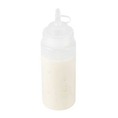 Sauce Tek 16 oz Clear Plastic Squeeze Bottle - with Cap, Wide Mouth - 2 1/2