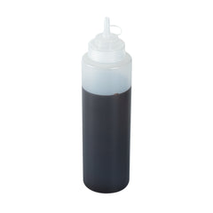 Sauce Tek 32 oz Clear Plastic Squeeze Bottle - with Cap, Wide Mouth - 3