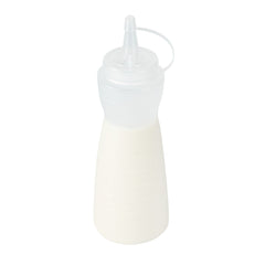 Sauce Tek 12 oz Clear Plastic Squeeze Bottle - with Cap - 2 1/4