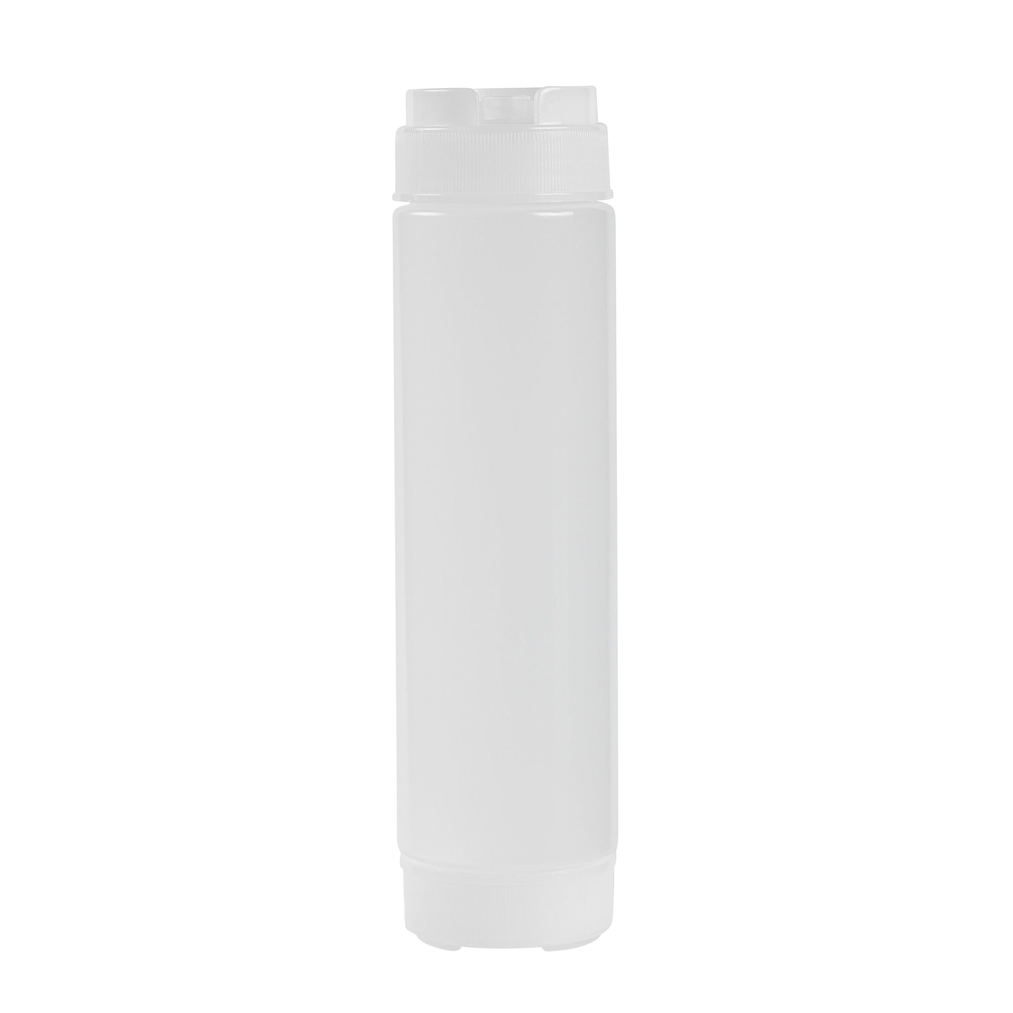 First In First Out 16 oz Clear Plastic Squeeze Bottle - Inverted, Refill & Dispensing Lid - 2 1/4" x 2 1/4" x 8 3/4" - 1 count box