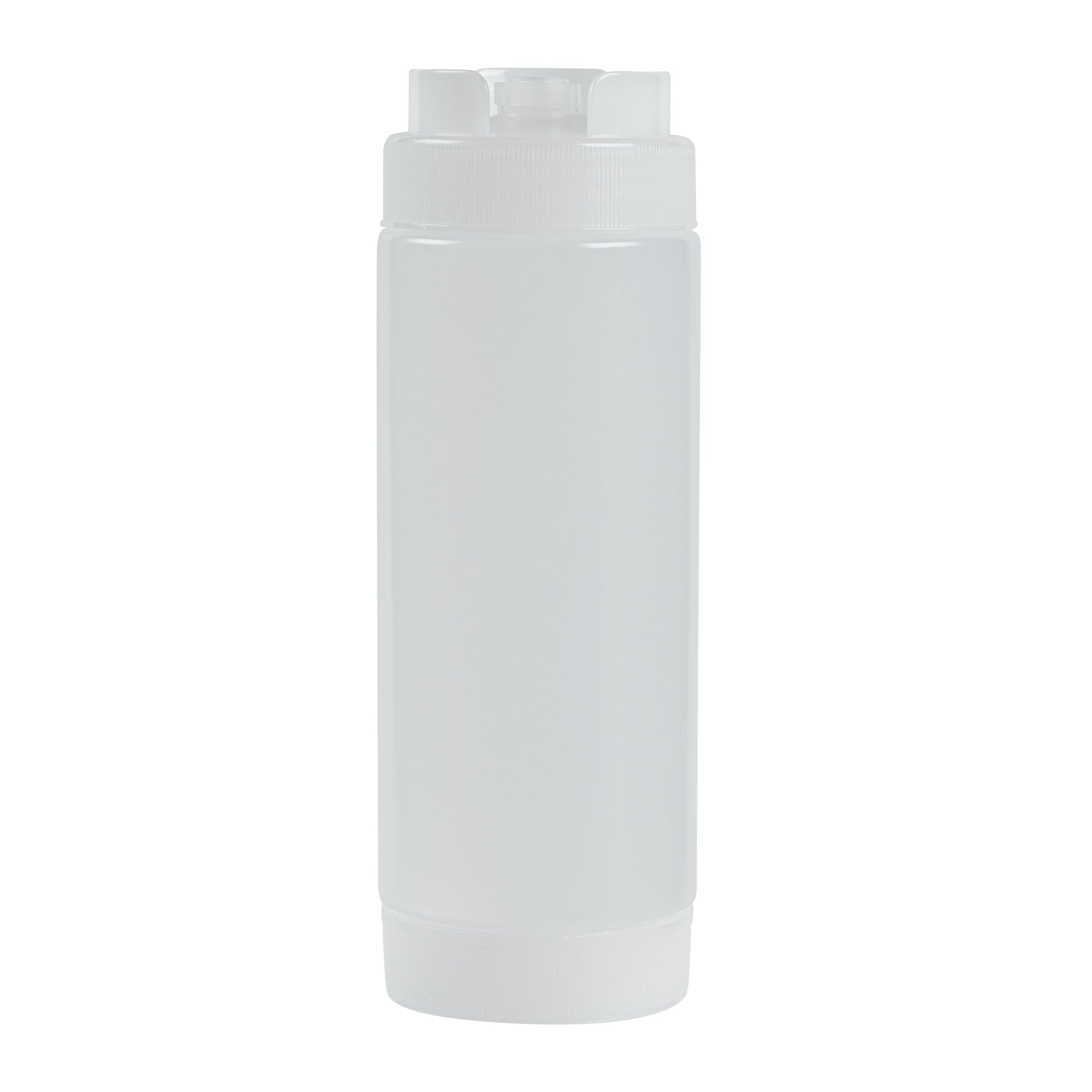 First In First Out 20 oz Clear Plastic Squeeze Bottle - Inverted, Refill & Dispensing Lid - 2 3/4" x 2 3/4" x 7 3/4" - 1 count box