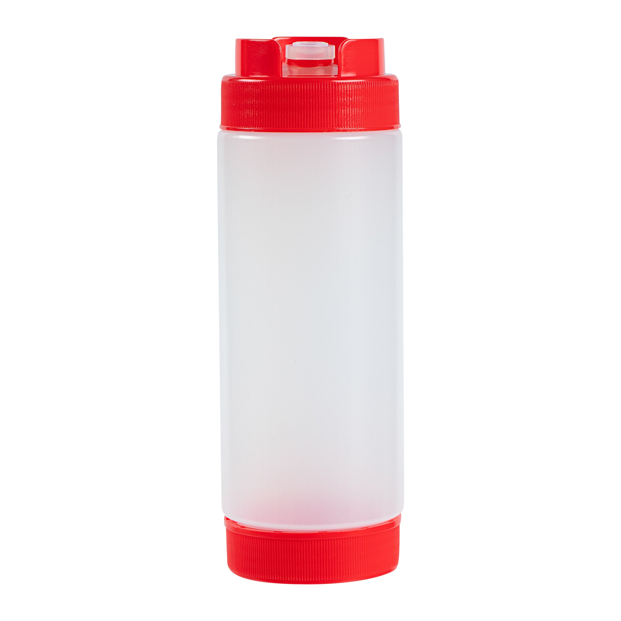First In First Out 20 oz Red Plastic Squeeze Bottle - Inverted, Refill & Dispensing Lid - 2 3/4" x 2 3/4" x 7 3/4" - 1 count box