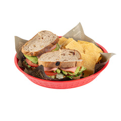 Chef 101 Round Red Plastic Diner Platter - 12