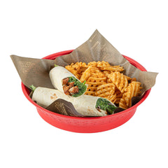 Chef 101 Round Red Plastic Diner Platter - with Base - 12