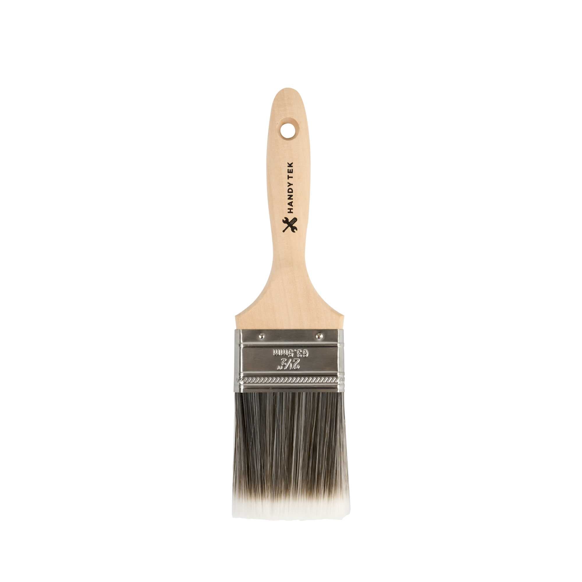 Handy Tek Synthetic Polyester Paint Brush - Flat, Beaver Tail - 2 1/2" - 6 count box