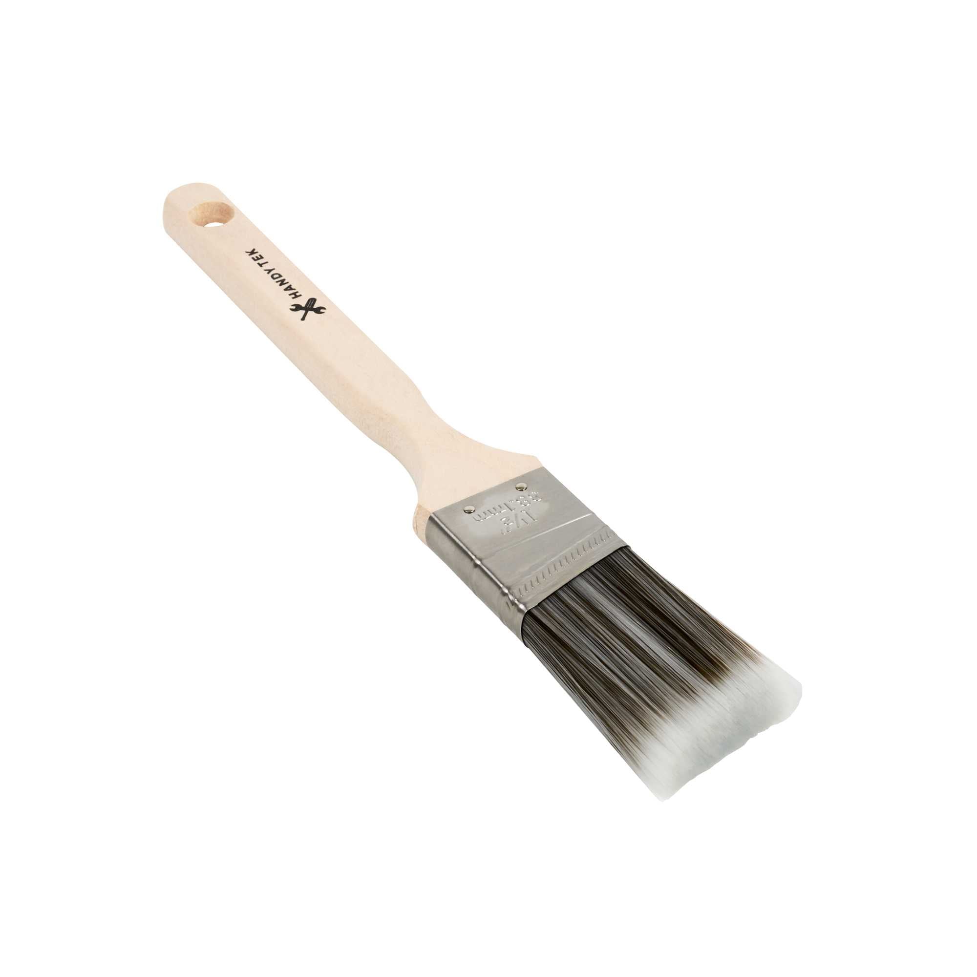 Handy Tek Synthetic Polyester Paint Brush - Angled, Long Handle - 1 1/2" - 6 count box