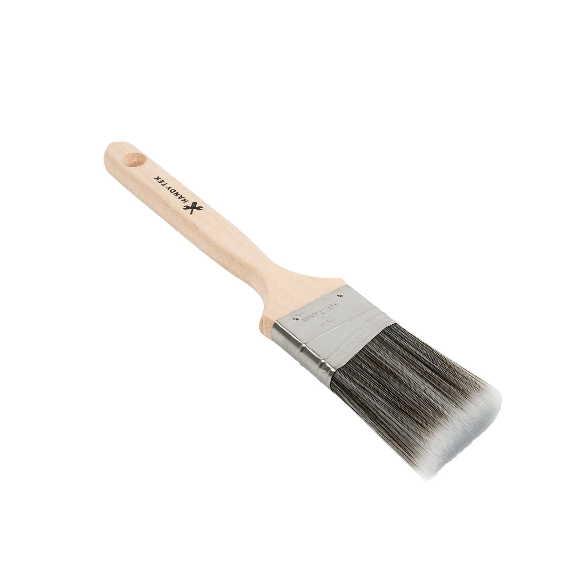 Handy Tek Synthetic Polyester Paint Brush - Angled, Long Handle - 2" - 6 count box
