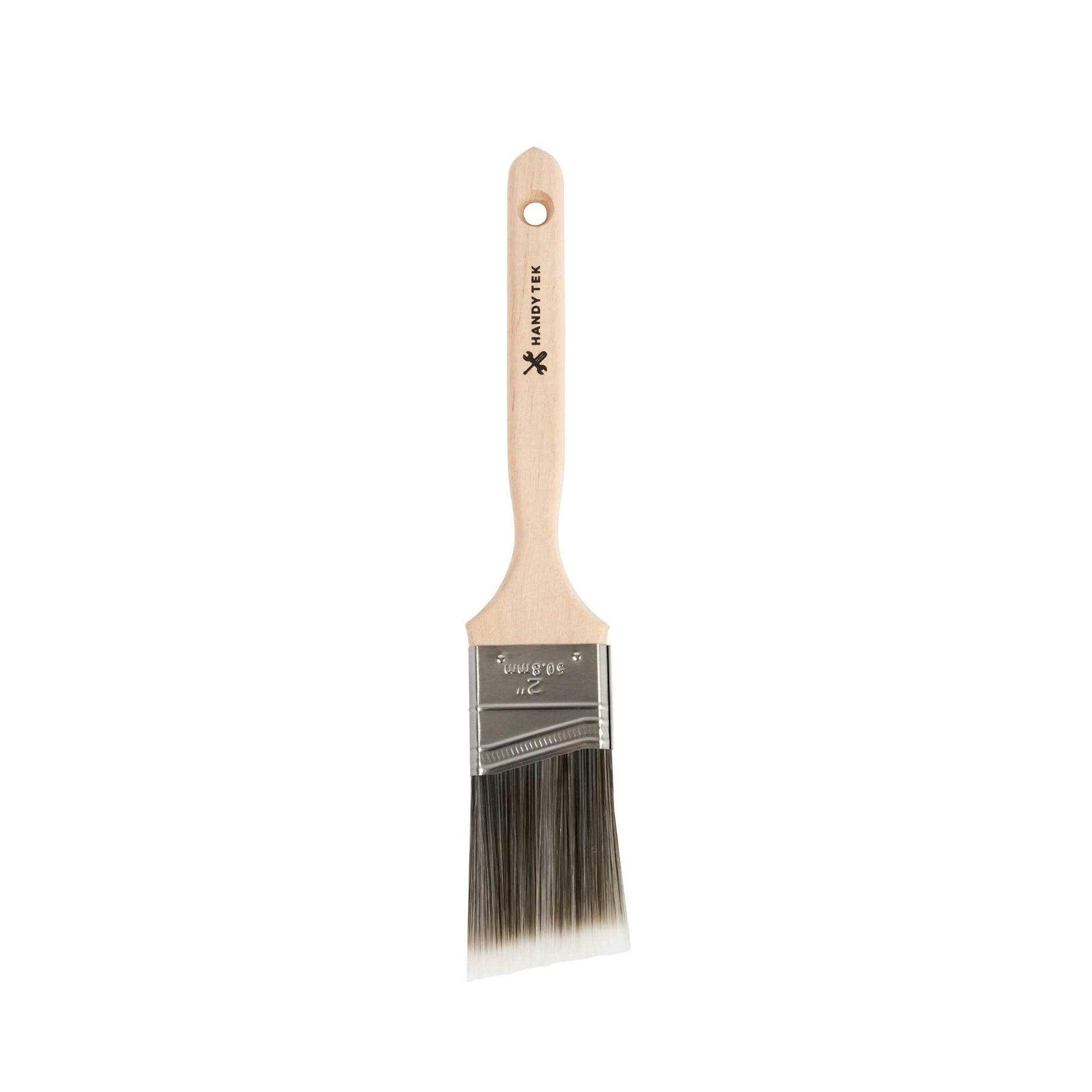 Handy Tek Synthetic Polyester Paint Brush - Angled, Long Handle - 2" - 72 count box
