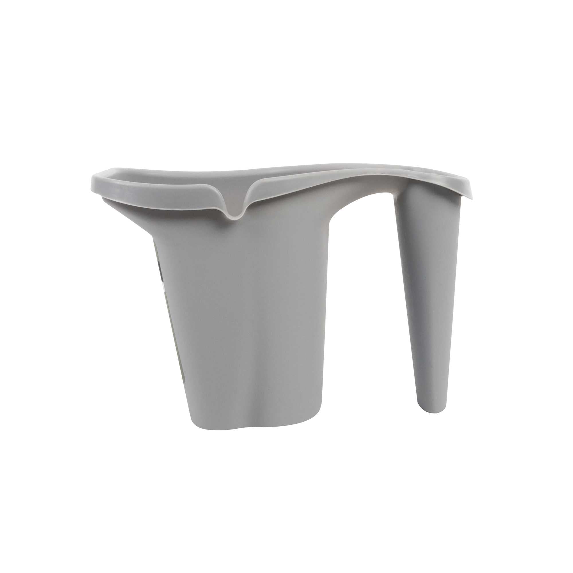 Handy Tek 28 oz Gray Plastic Paint Cup - with Brush Holder - 7 1/2" x 5 1/2" x 5" - 24 count box