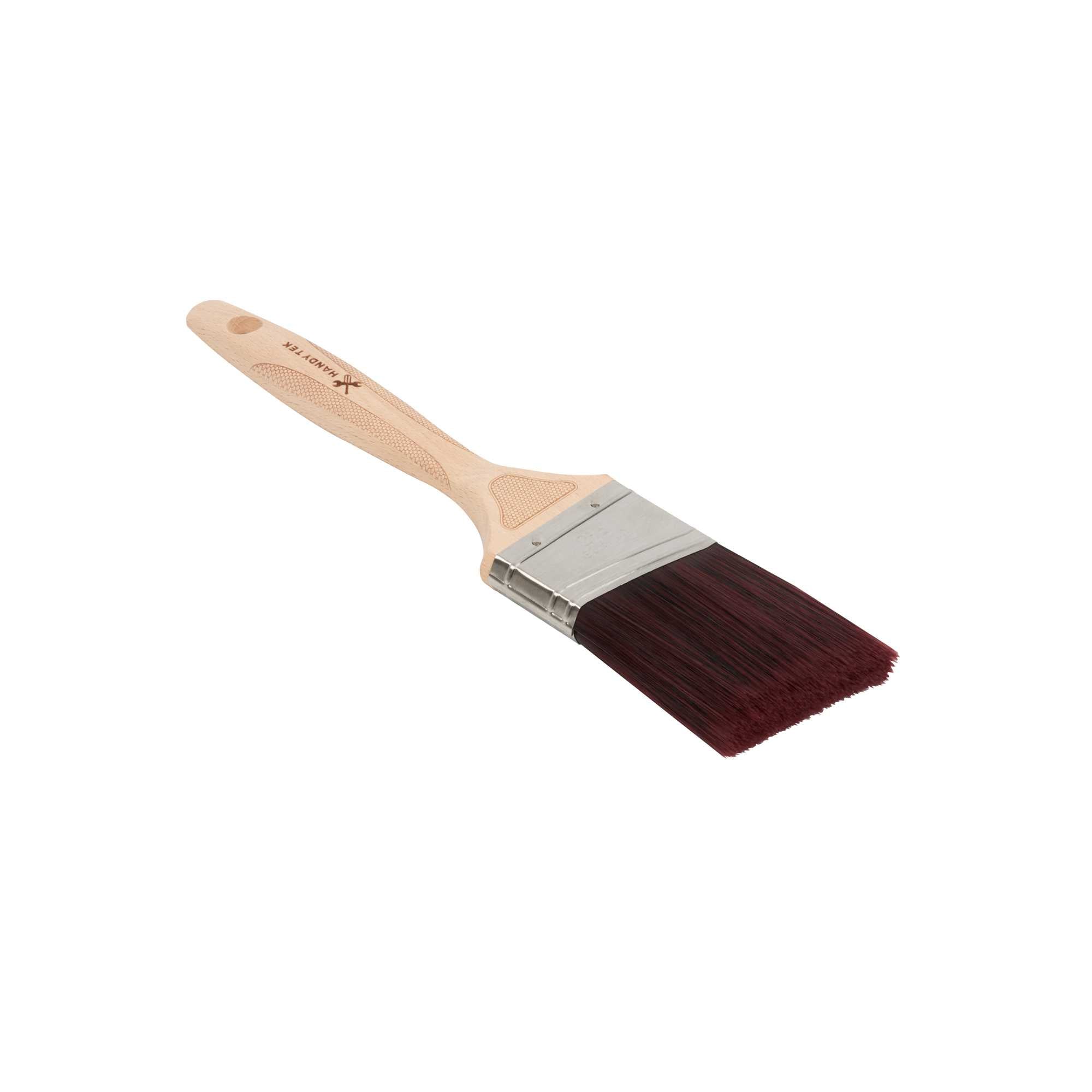 Handy Tek Polyester Paint Brush - Angled, Soft Tip, Textured Handle - 2 1/2" - 12 count box