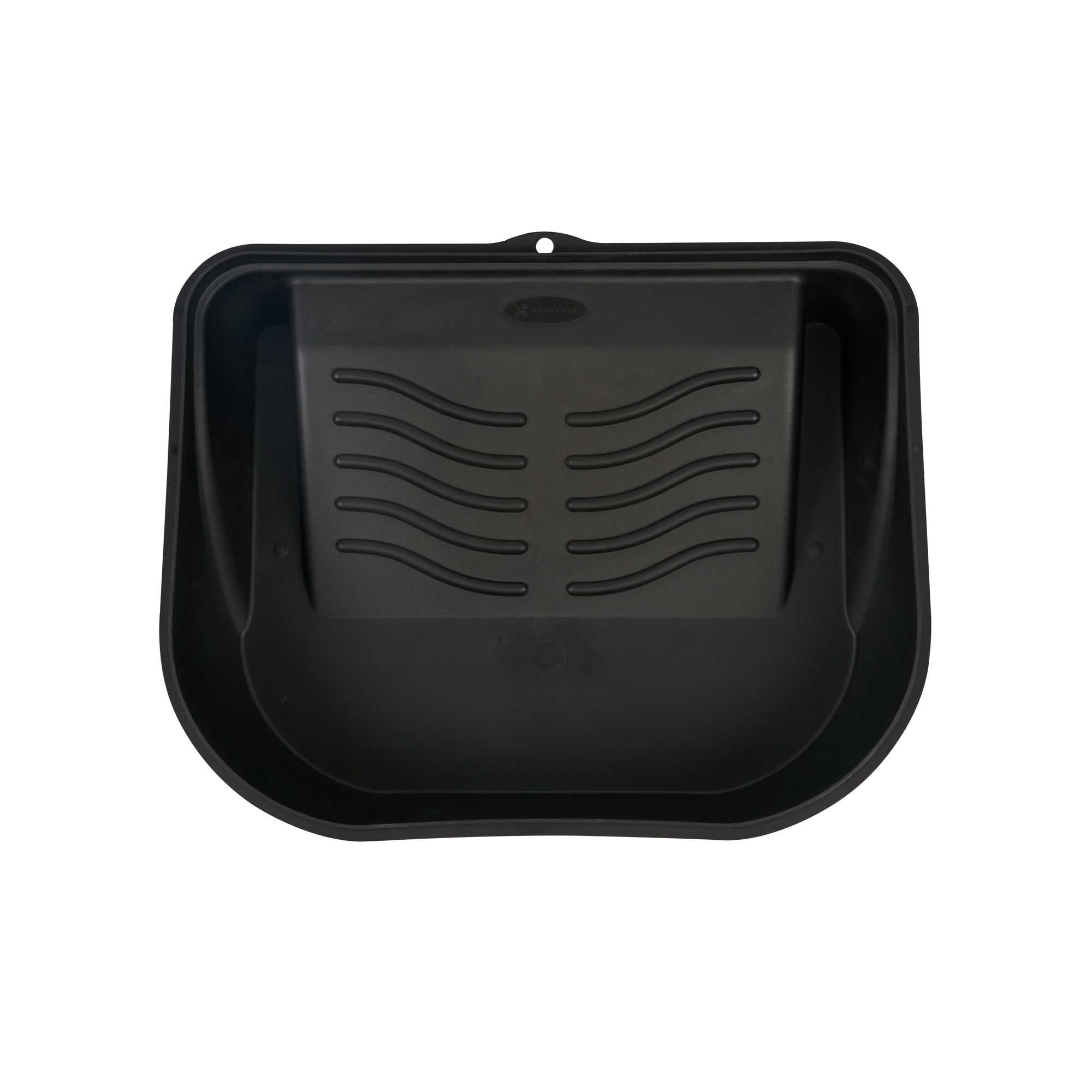 Handy Tek 5 qt Black Plastic Paint Tray / Pail Lid - Fits 3.5 gal Paint Pail - 14 3/4" x 12" x 3" - 24 count box