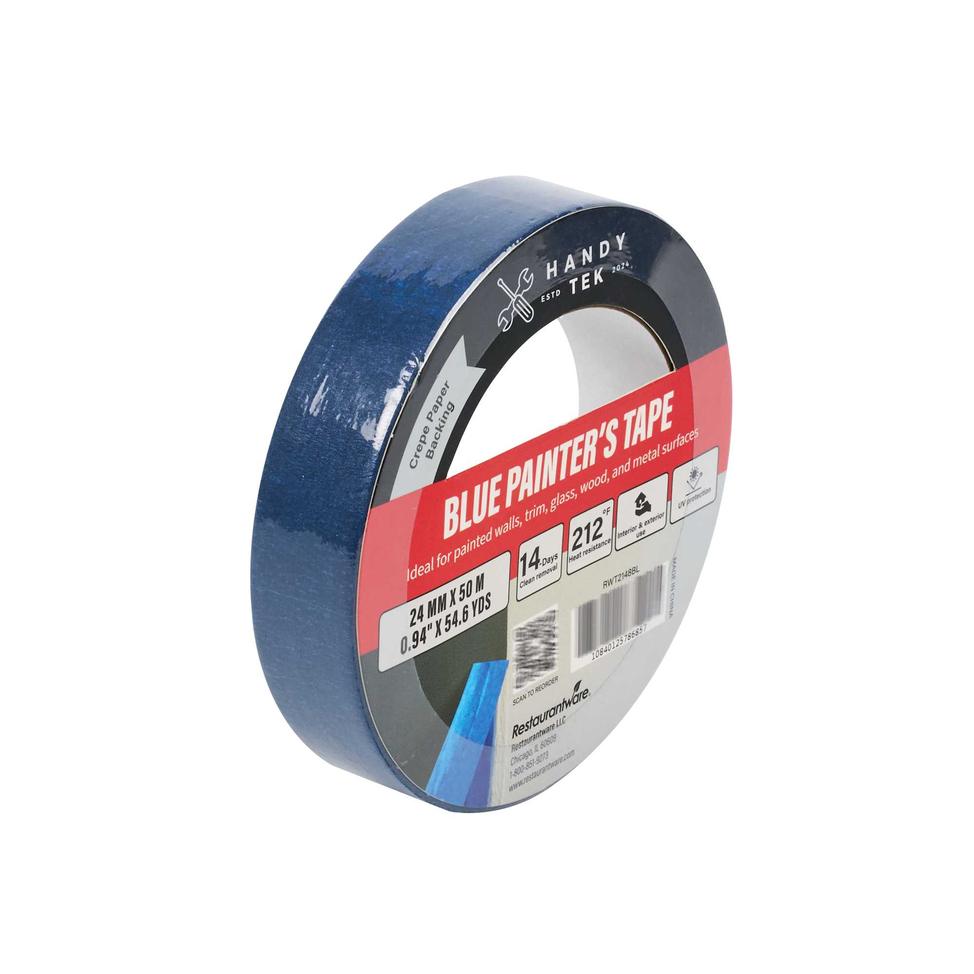 Handy Tek Blue Painter's Tape - 1" x 54 yds - 96 count box