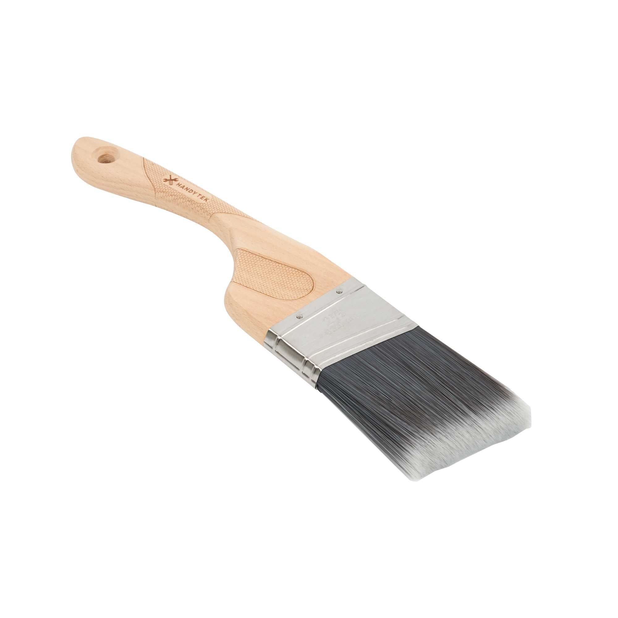 Handy Tek Nylon / Polyester Paint Brush - Angled, Soft Tip, Ergonomic Handle - 2 1/2" - 72 count box