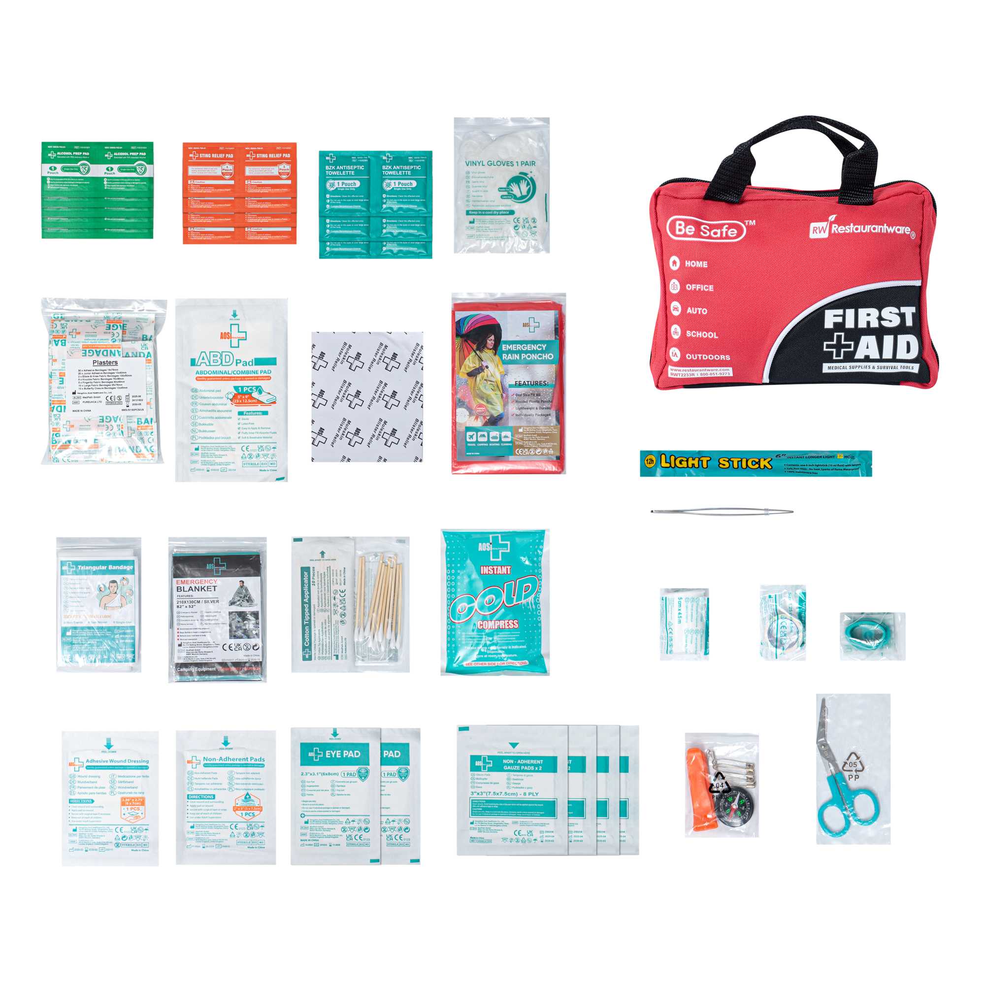 Be Safe 25-Person Class A First Aid Kit - 160 Piece - 1 count box