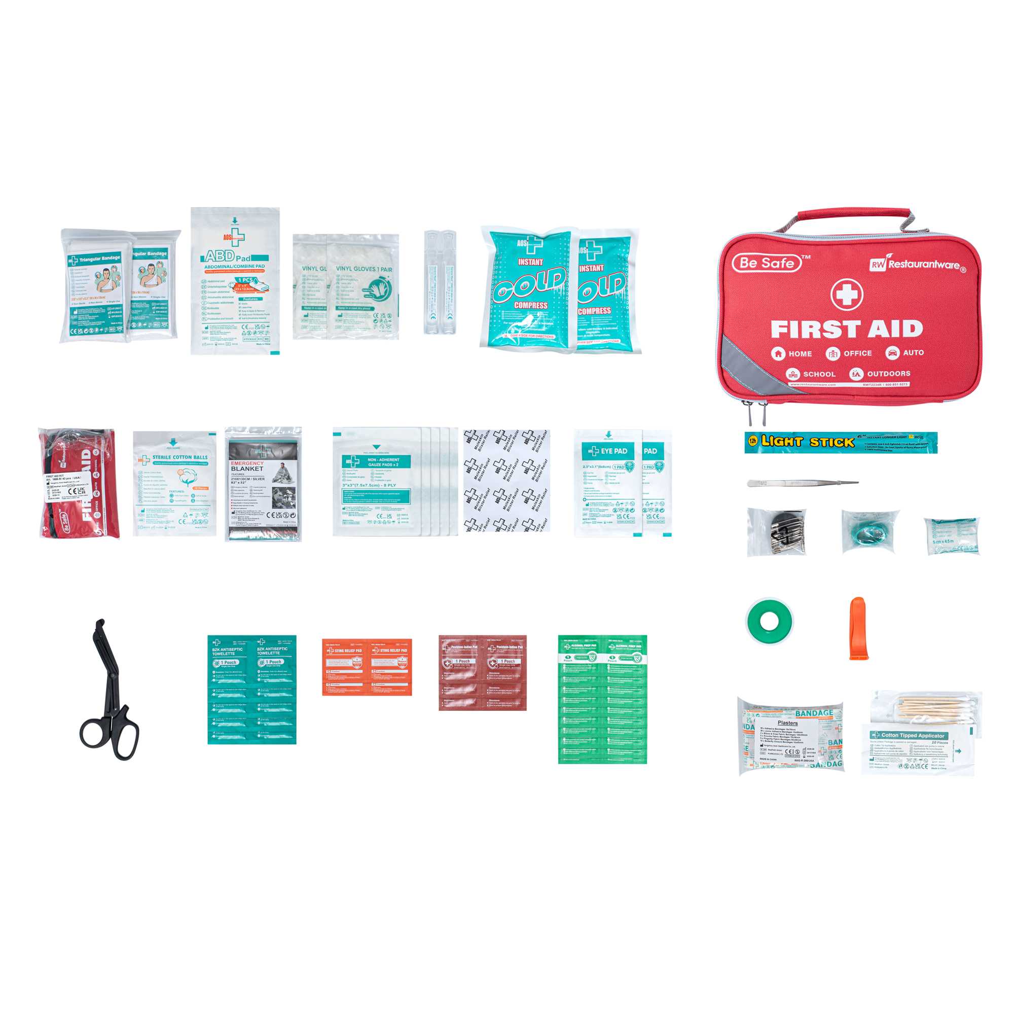 Be Safe 50-Person Class A 2-in-1 First Aid Kit - 258 Piece - 1 count box