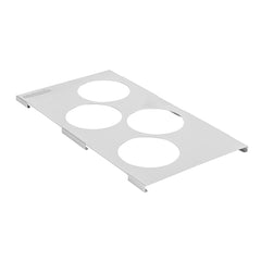 Met Lux Four Hole Stainless Steel Squeeze Bottle Holder Top - Fits 1/3 Size Pans - 12 3/4