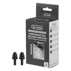 Be Safe Black Silicone Uncorded Earplugs - 10 pairs