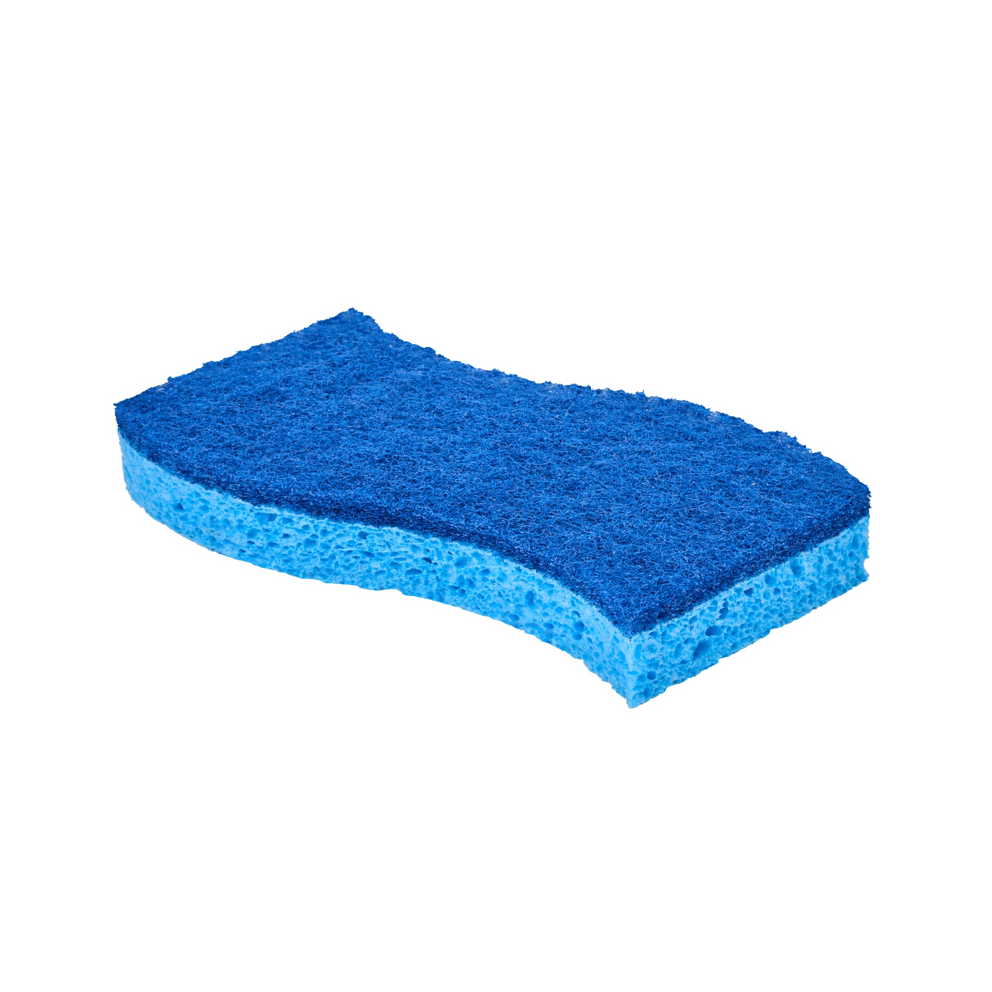 Clean Tek Professional Light Blue Cellulose Sponge / Dark Blue Medium-Duty Scouring Pad Combo - 6" x 3 1/2" x 3/4" - 60 count box