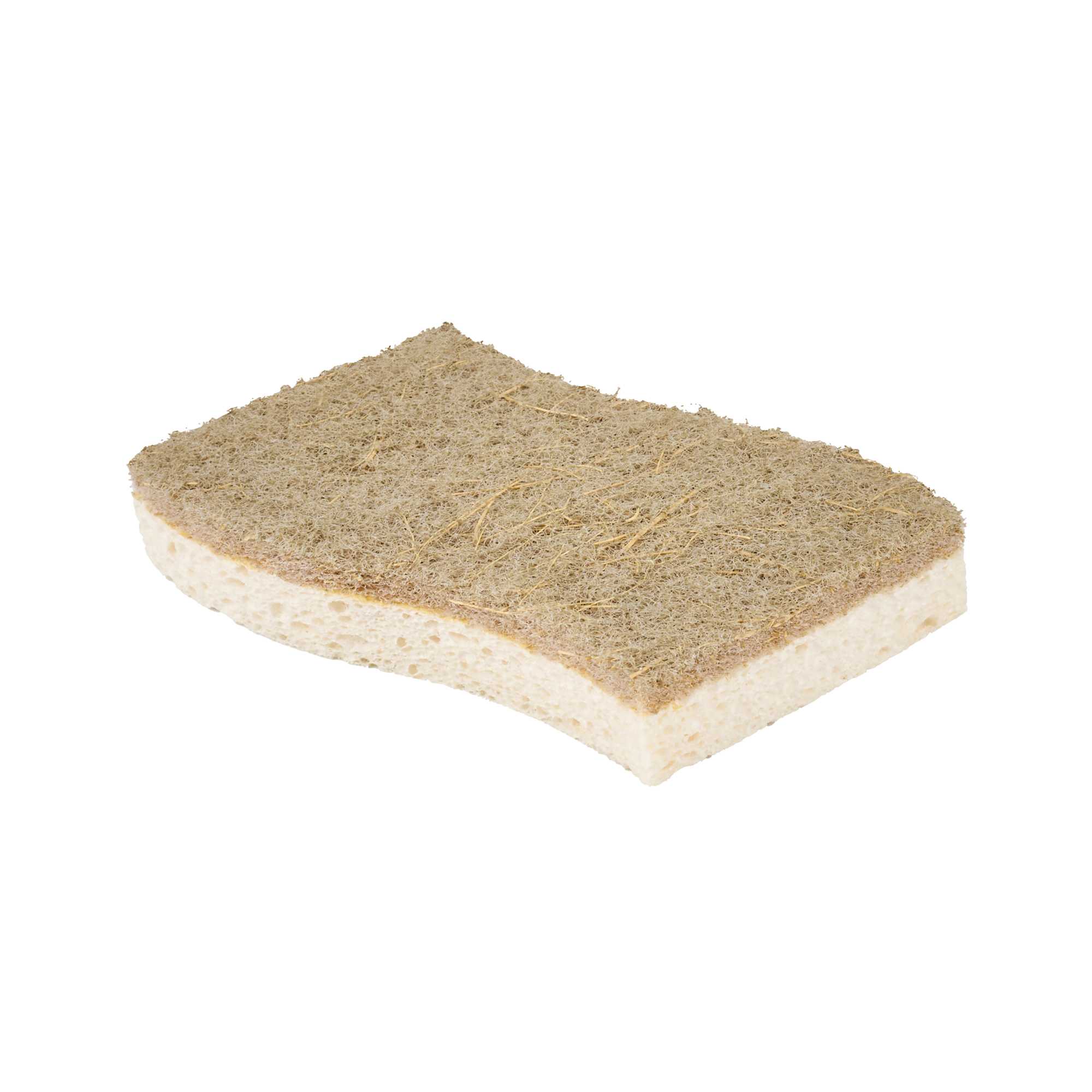 Clean Tek Professional White Cellulose Sponge / Coconut Heavy-Duty Scrubber Combo - Biodegradable - 4 1/2" x 2 3/4" x 3/4" - 3 count box