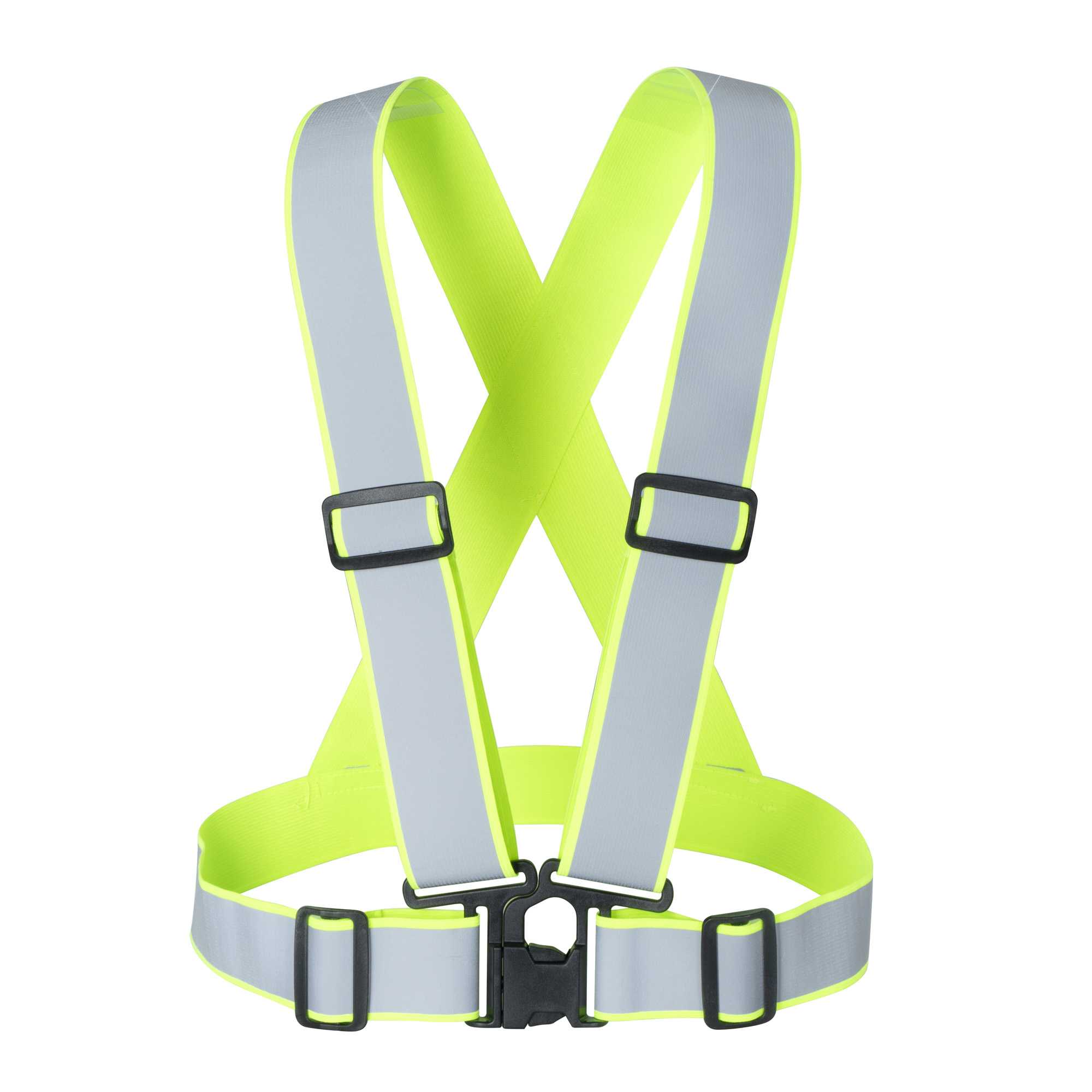 Be Safe Lime High Visibility Safety Suspenders - 1.57" Wide Reflective Tape, One Size Fits Most - 1 count box