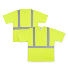 Be Safe Type R Class 2 Lime 3XL High Visibility Mesh Safety Shirt - Short Sleeve, Reflective Tape - 20 count box