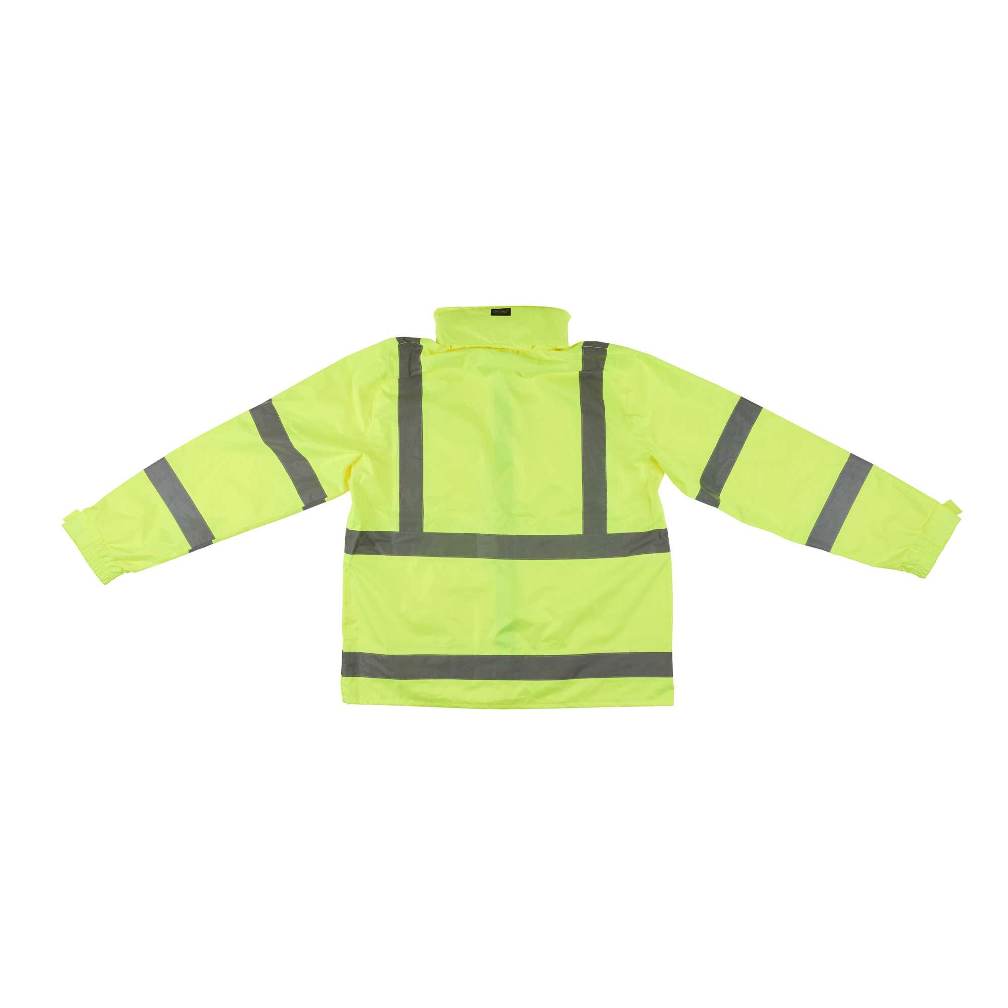 Be Safe Type R Class 3 Lime M High Visibility Lightweight Rain Jacket - Zipper Closure, Reflective Tape - 20 count box