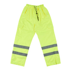Be Safe Class E Lime XL High Visibility Lightweight Rain Pants - Reflective Tape - 20 count box