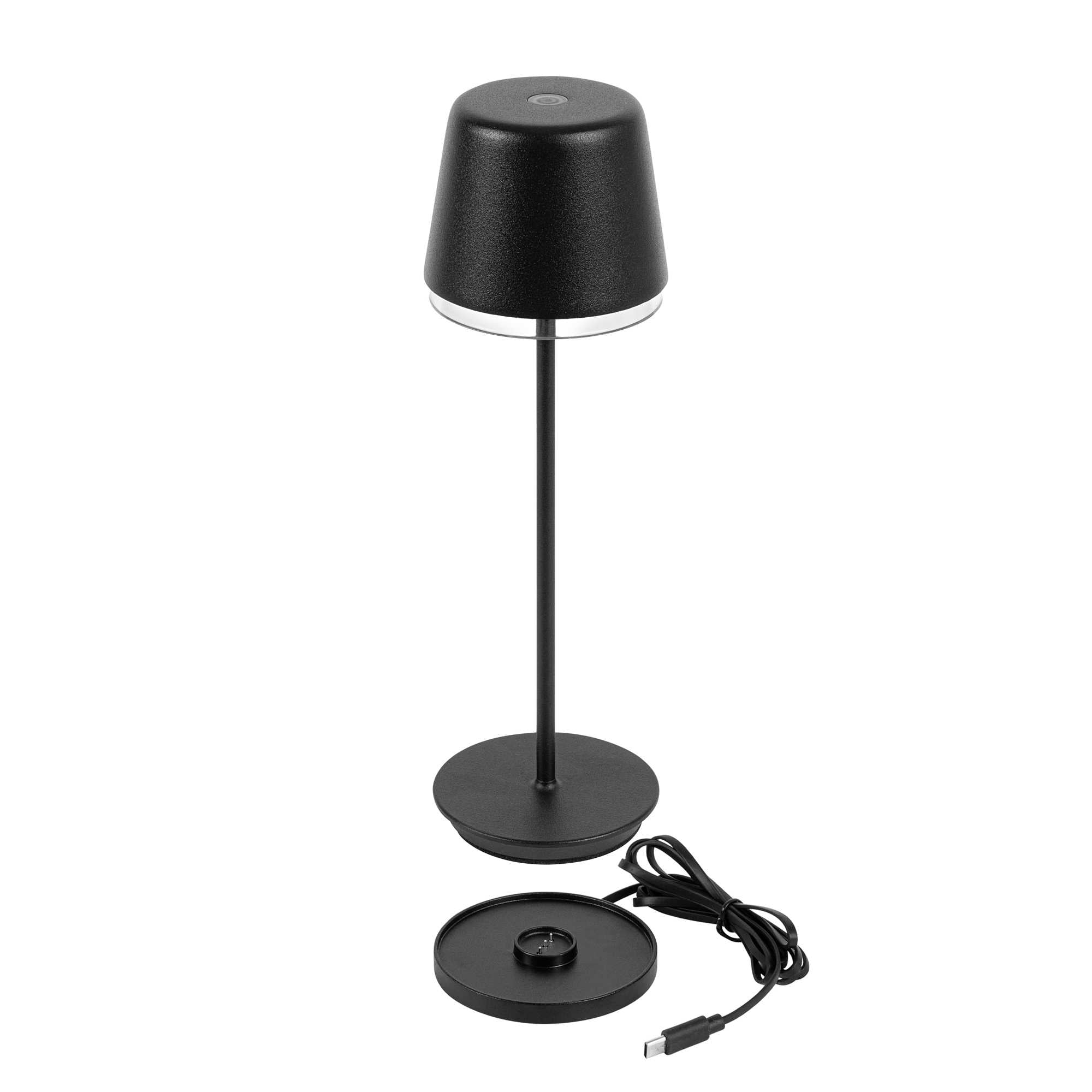 Glow Stick Matte Black Cordless Rechargeable Table Lamp - 9 3/4" - 1 count box