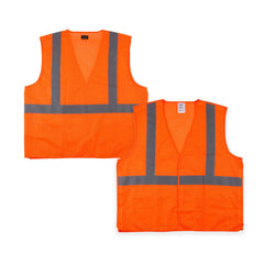 Be Safe Type R Class 2 Orange L/XL High Visibility 5-Point Breakaway Mesh Safety Vest - Hook/Loop Closure, Reflective Tape - 1 count box