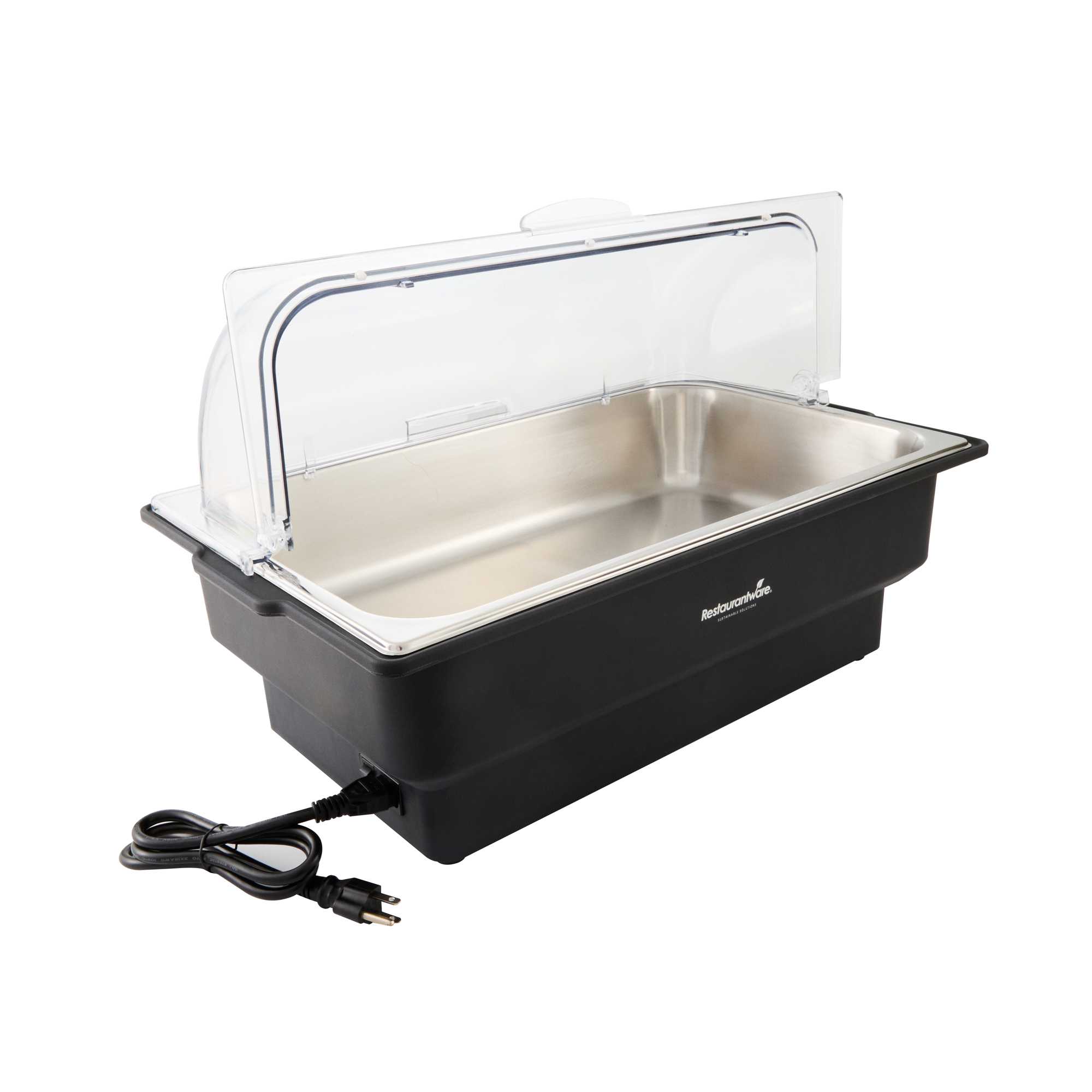 Cater Tek 14 qt Full Size Electric Water Pan / Warmer - Polycarbonate Roll Top Cover, Food Pan, 120V, 760W - 1 count box