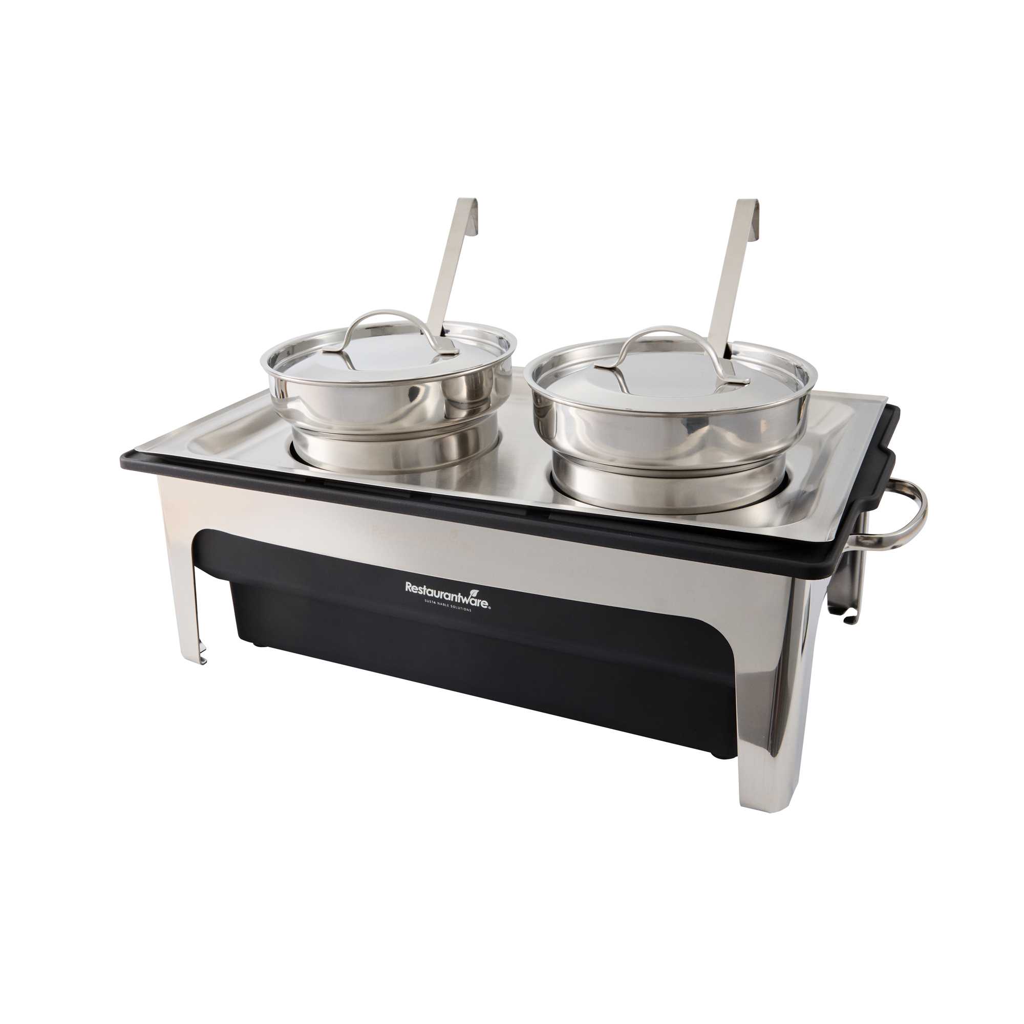 Cater Tek 8 qt Full Size Electric Soup Station - 2 Bain Marie Pots - , 2 Ladles, Stand, 120V, 760W - 1 count box