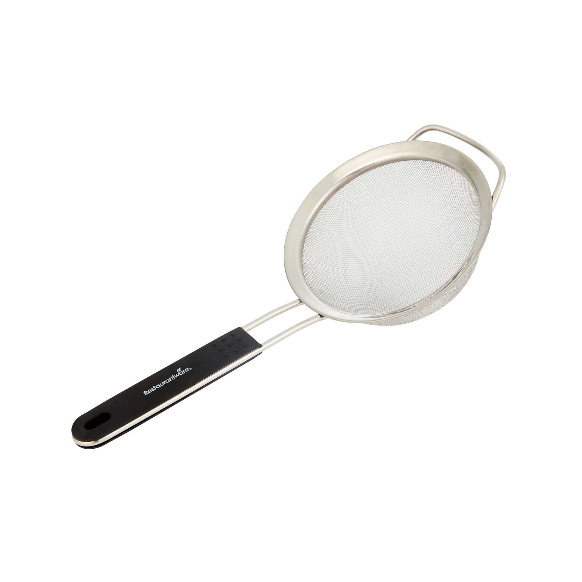 Comfy Grip Round Stainless Steel Extra Fine Mesh Strainer - with Silicone Handle - 5 1/2" - 1 count box