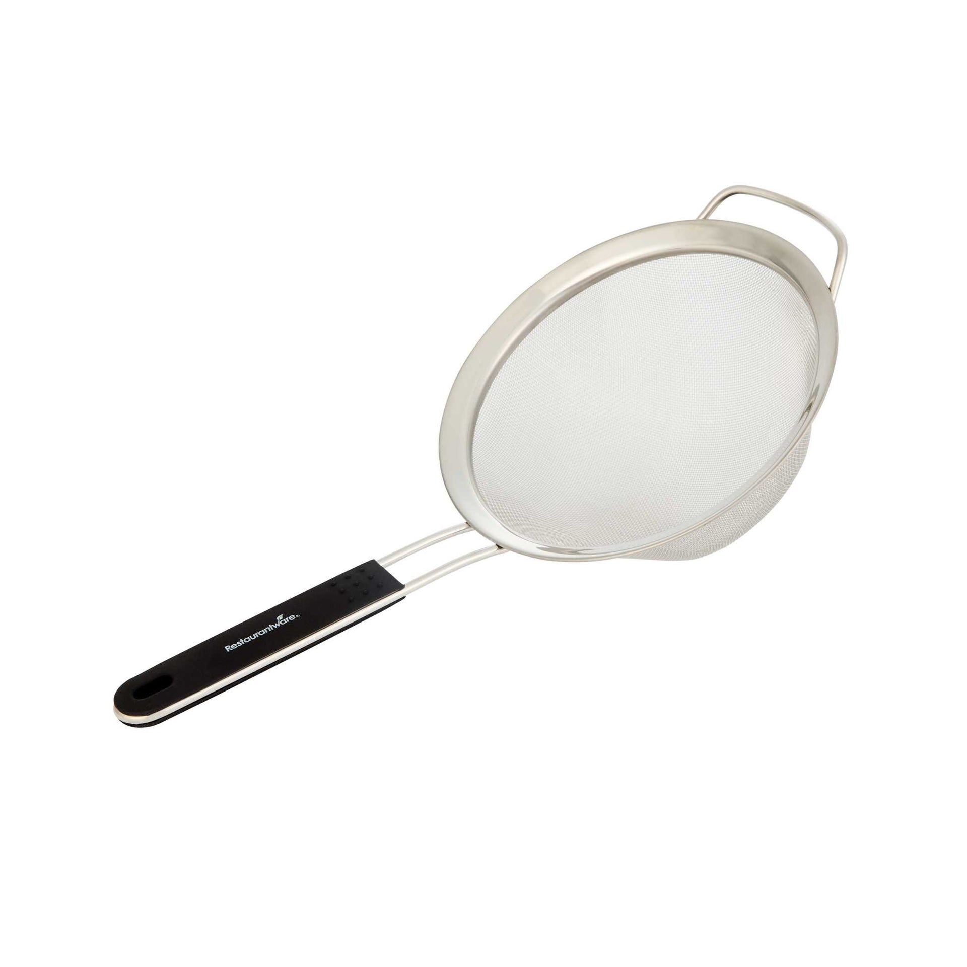 Comfy Grip Round Stainless Steel Extra Fine Mesh Strainer - with Silicone Handle - 7" - 1 count box