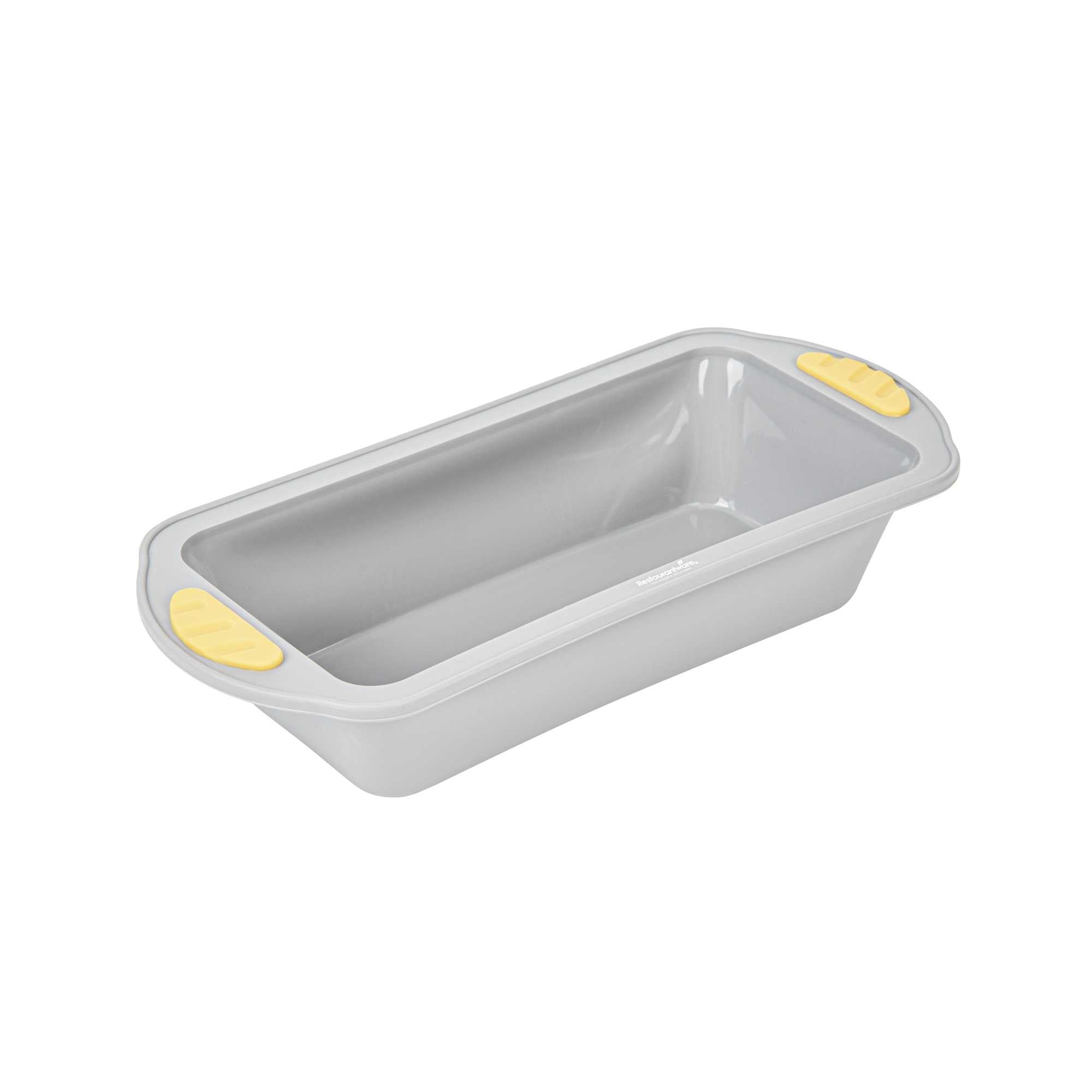 Pastry Tek Gray Silicone Bread Loaf Pan - Non-Stick, with Handles - 9 1/4" x 5 1/2" x 2 1/4" - 1 count box