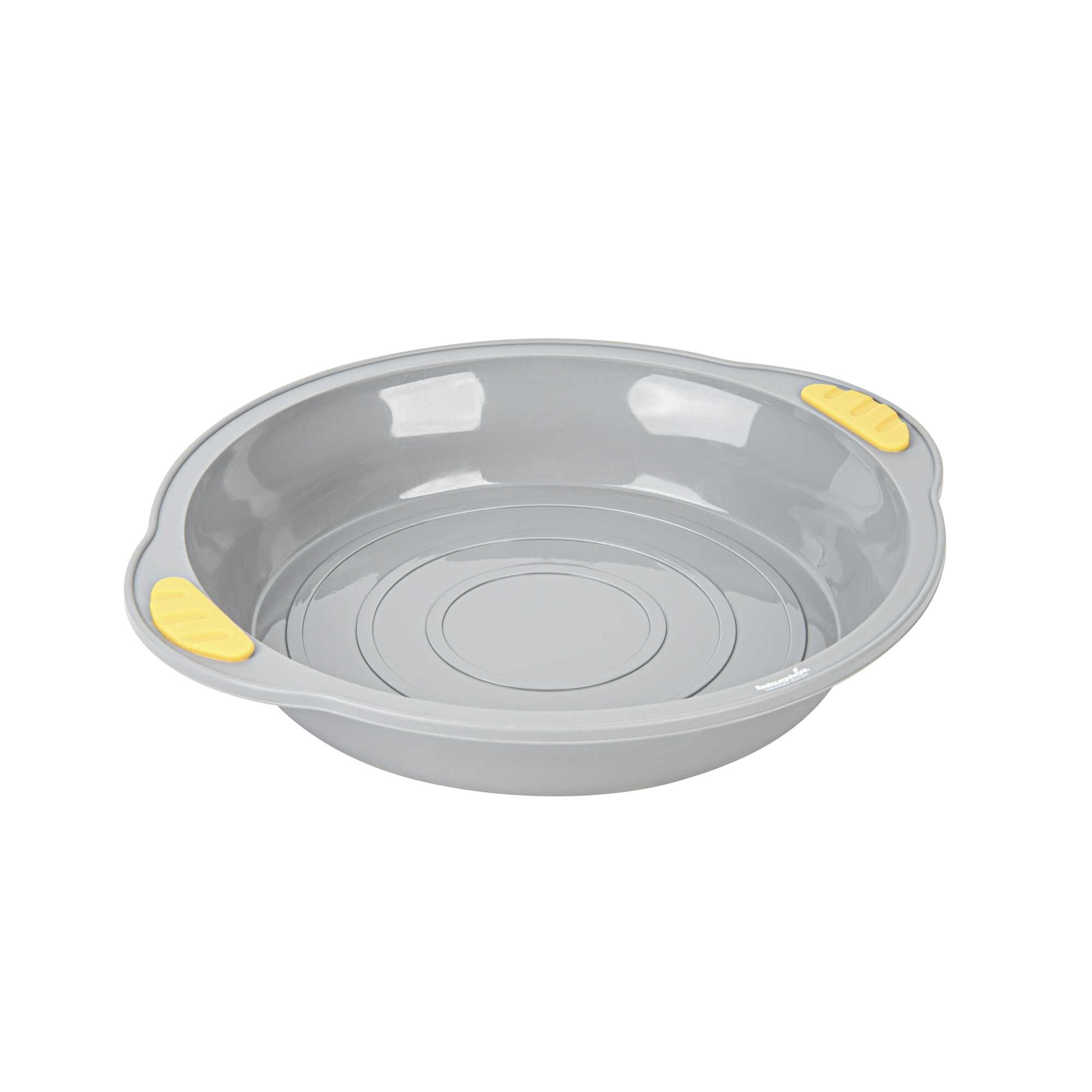Pastry Tek Round Gray Silicone Cake Pan - Non-Stick, with Handles - 11 1/4" x 10 1/4" x 1 3/4" - 1 count box