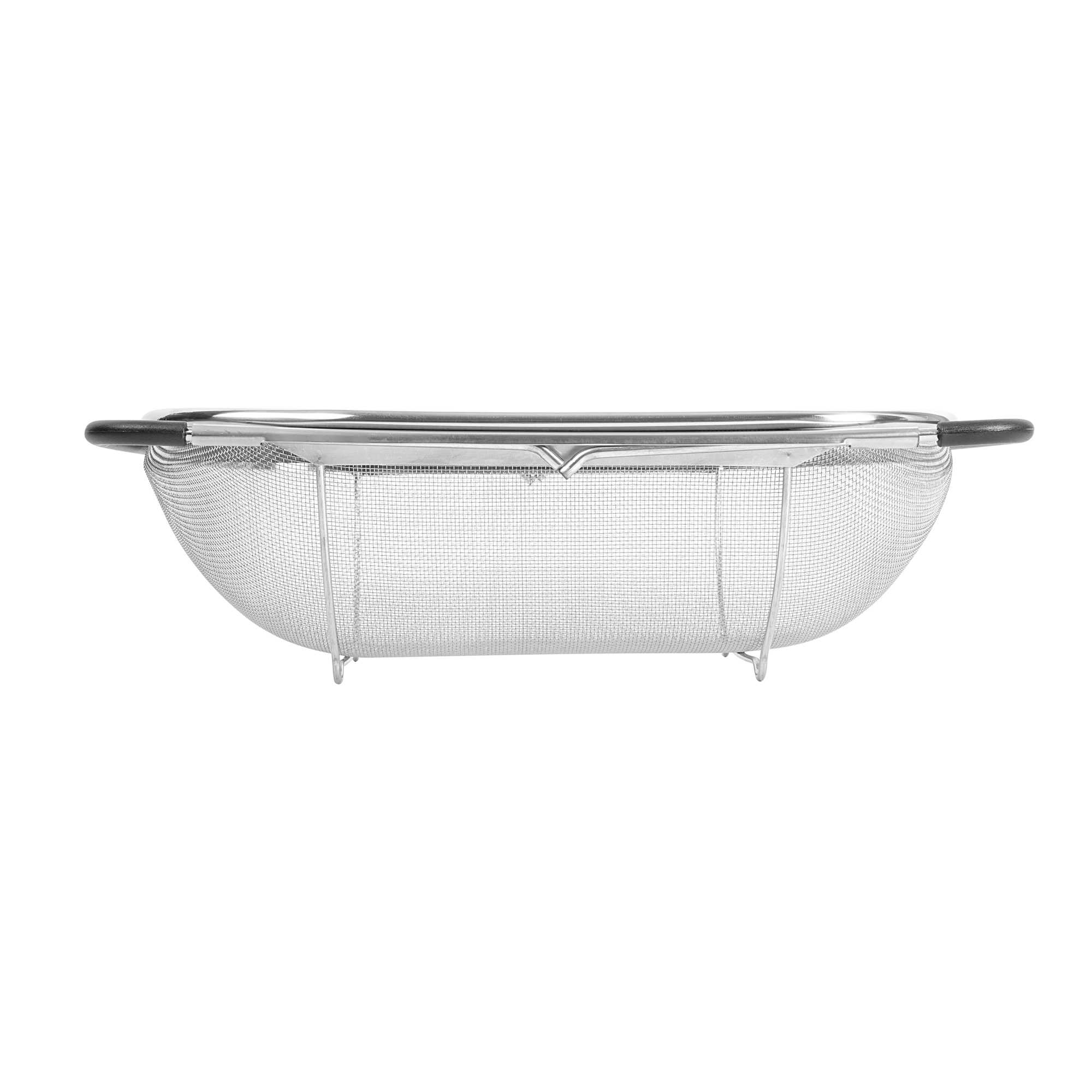 Met Lux 6 qt Stainless Steel Over-The-Sink Colander - Expandable Handles, Extra Fine Mesh - 14 1/4" x 9 3/4" x 4 1/4" - 1 count box