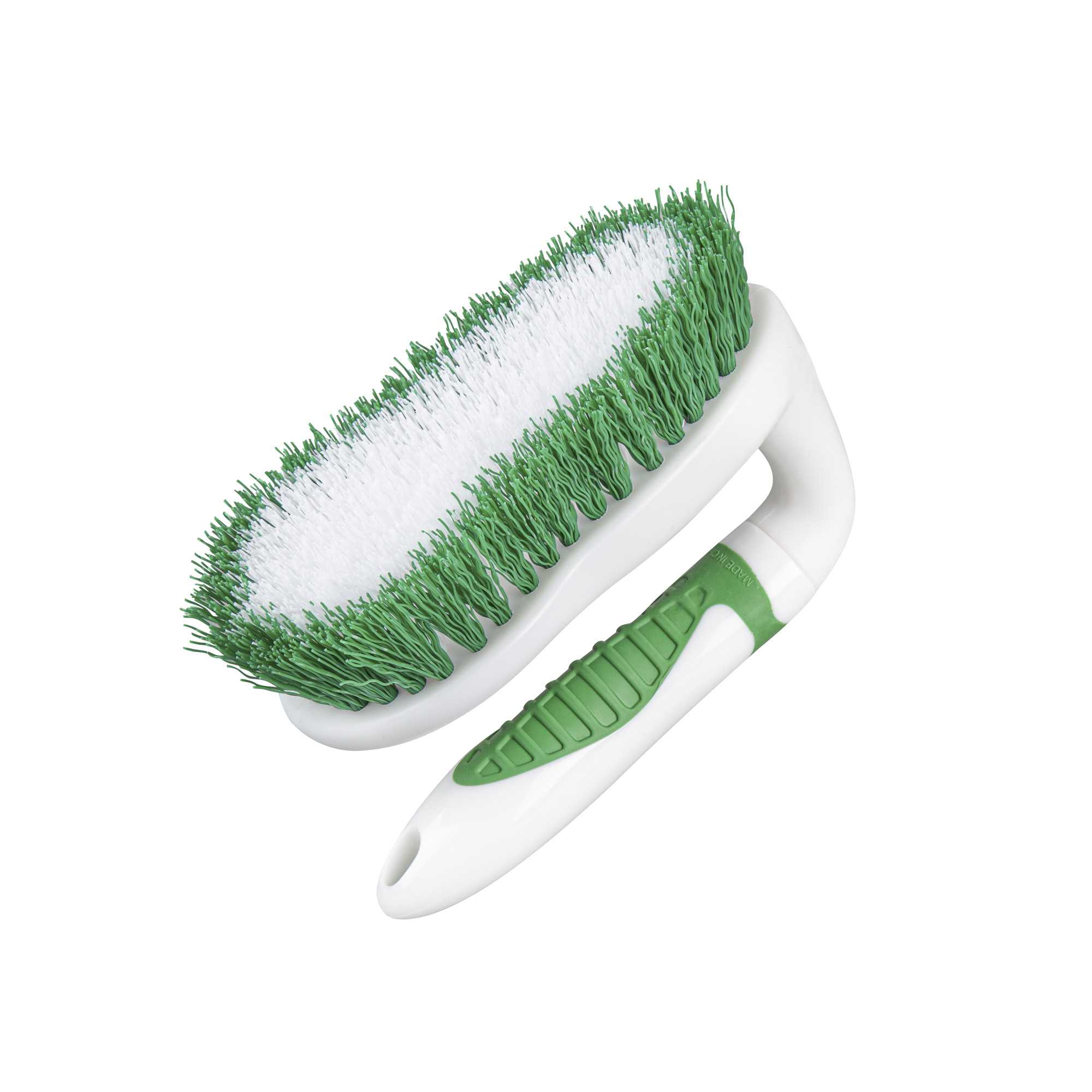 Clean Tek Professional Green and White All-Purpose Scrub Brush - Iron Style, Heavy-Duty - 6" - 40 count box