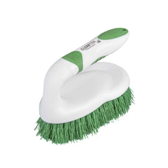 Clean Tek Professional Green and White All-Purpose Scrub Brush - Iron Style, Heavy-Duty - 6