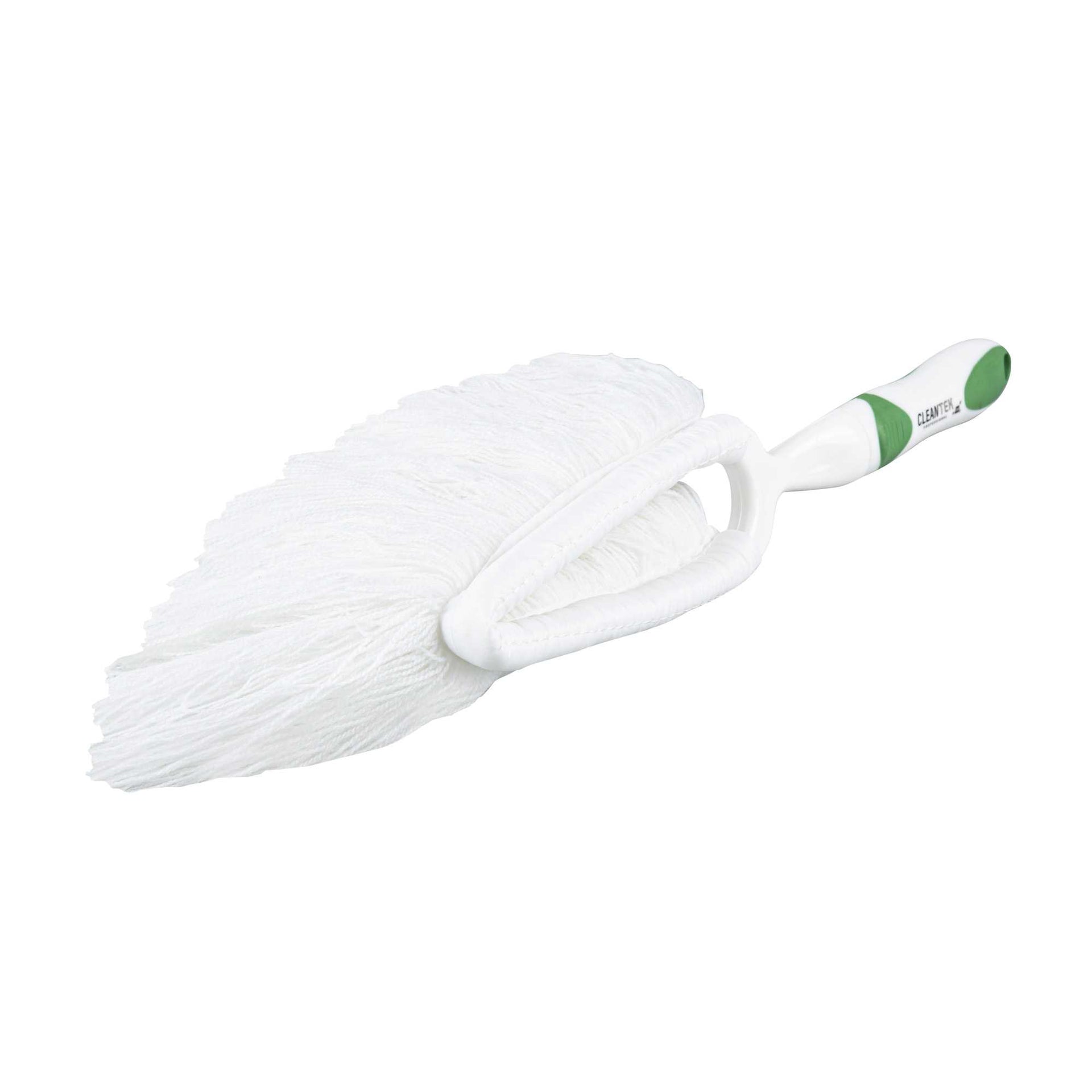 Clean Tek Professional Green and White Multipurpose Cotton Duster - Washable - 13 3/4" - 1 count box