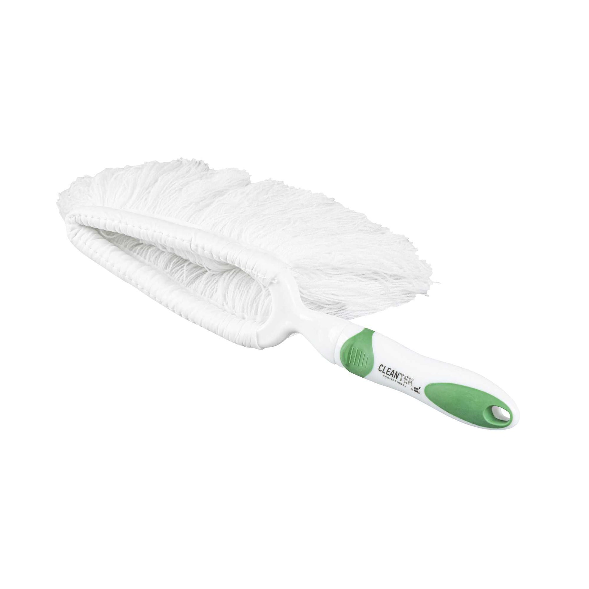 Clean Tek Professional Green and White Multipurpose Cotton Duster - Washable - 13 3/4" - 50 count box