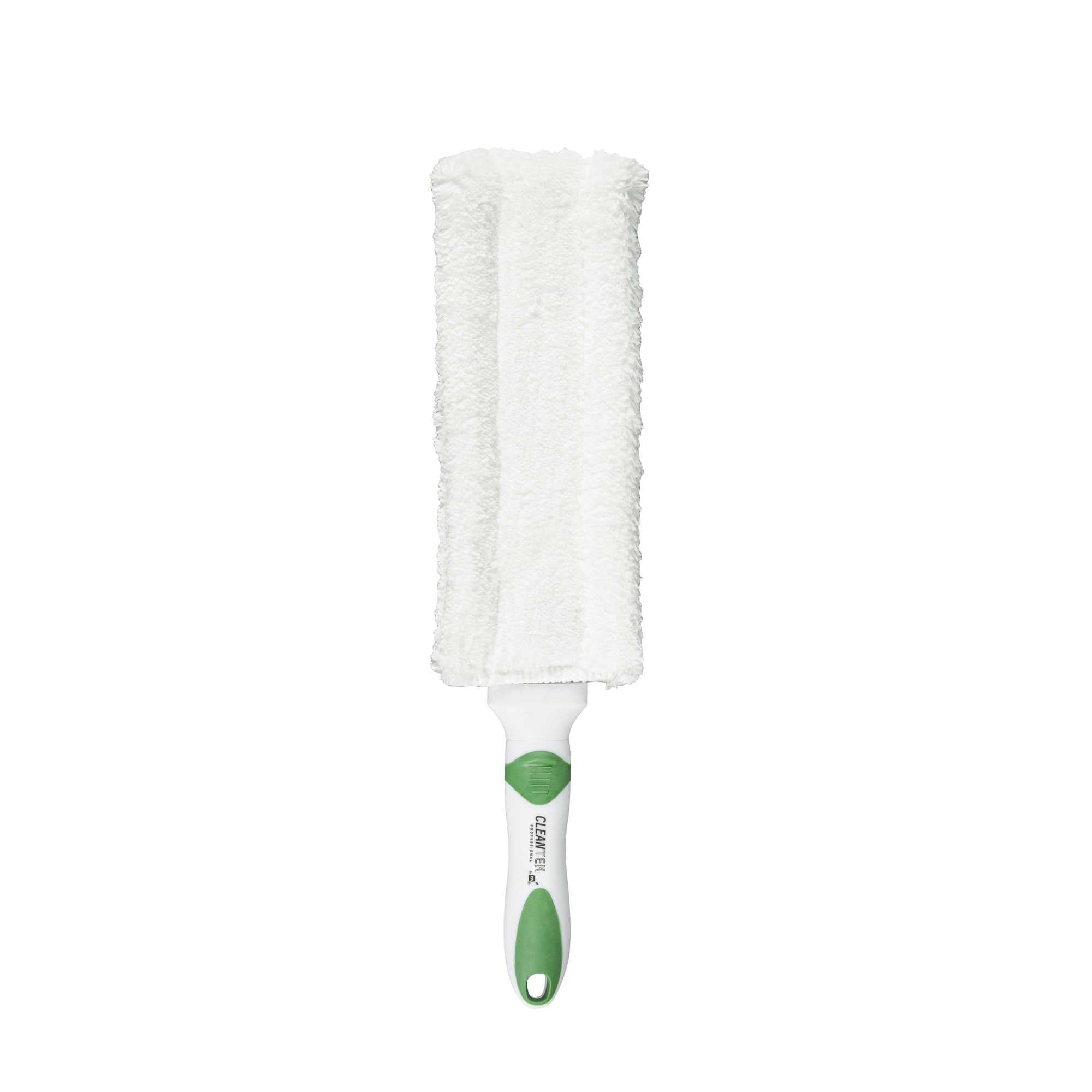 Clean Tek Professional Green and White Flat Cotton Duster - Washable - 14 3/4" - 50 count box