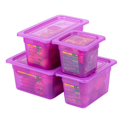 Met Lux 4-Piece Purple Allergen-Free Polypropylene Food Pan Set - 6