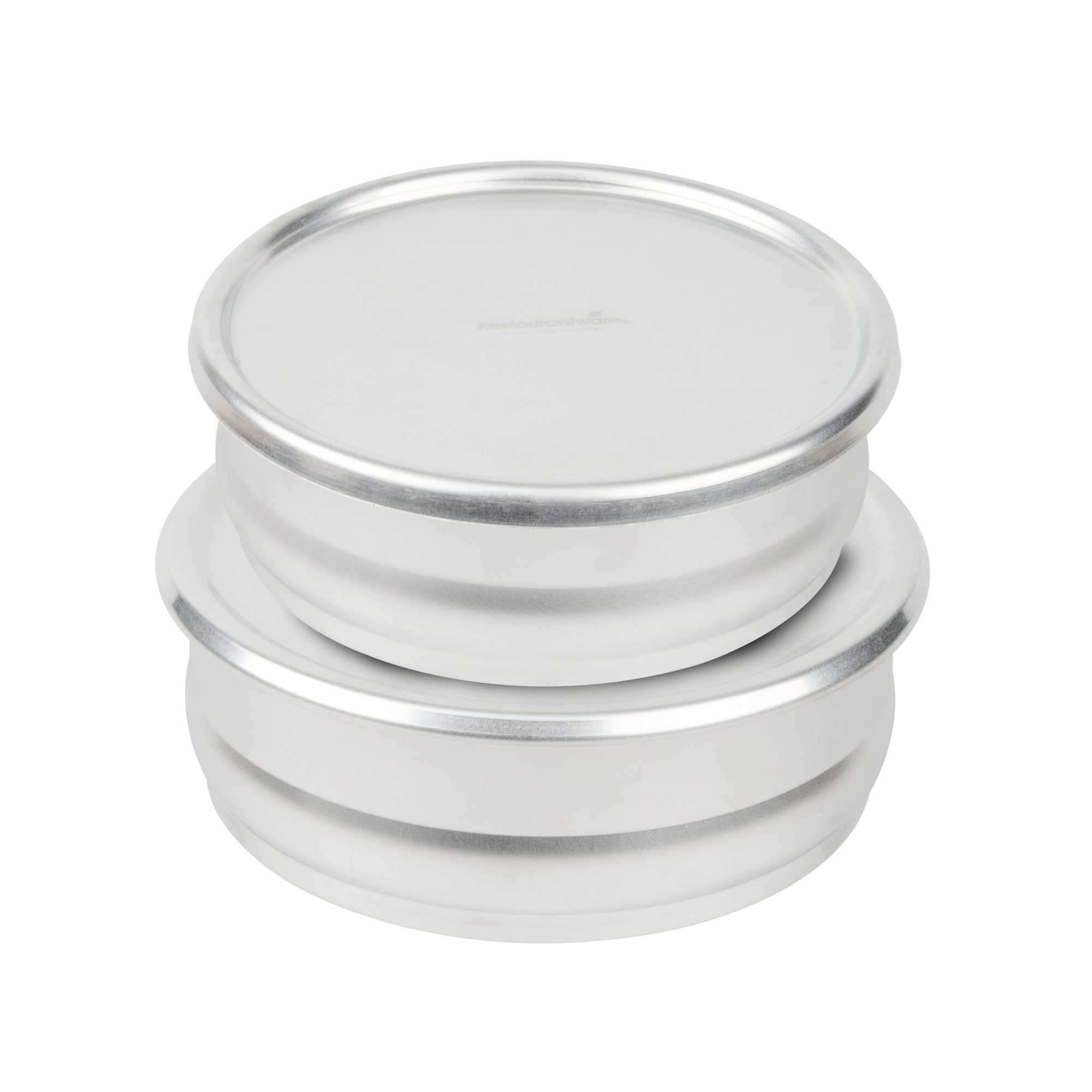 Met Lux 2-Piece Round Aluminum Stacking Dough Pan Set - with Lids - 10 count box
