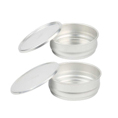 Met Lux 2-Piece Round Aluminum Stacking Dough Pan Set - with Lids - 10 count box