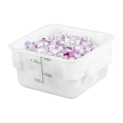 Met Lux 2 qt Square White Polyethylene Food Storage Container - with Green Volume Markers - 7