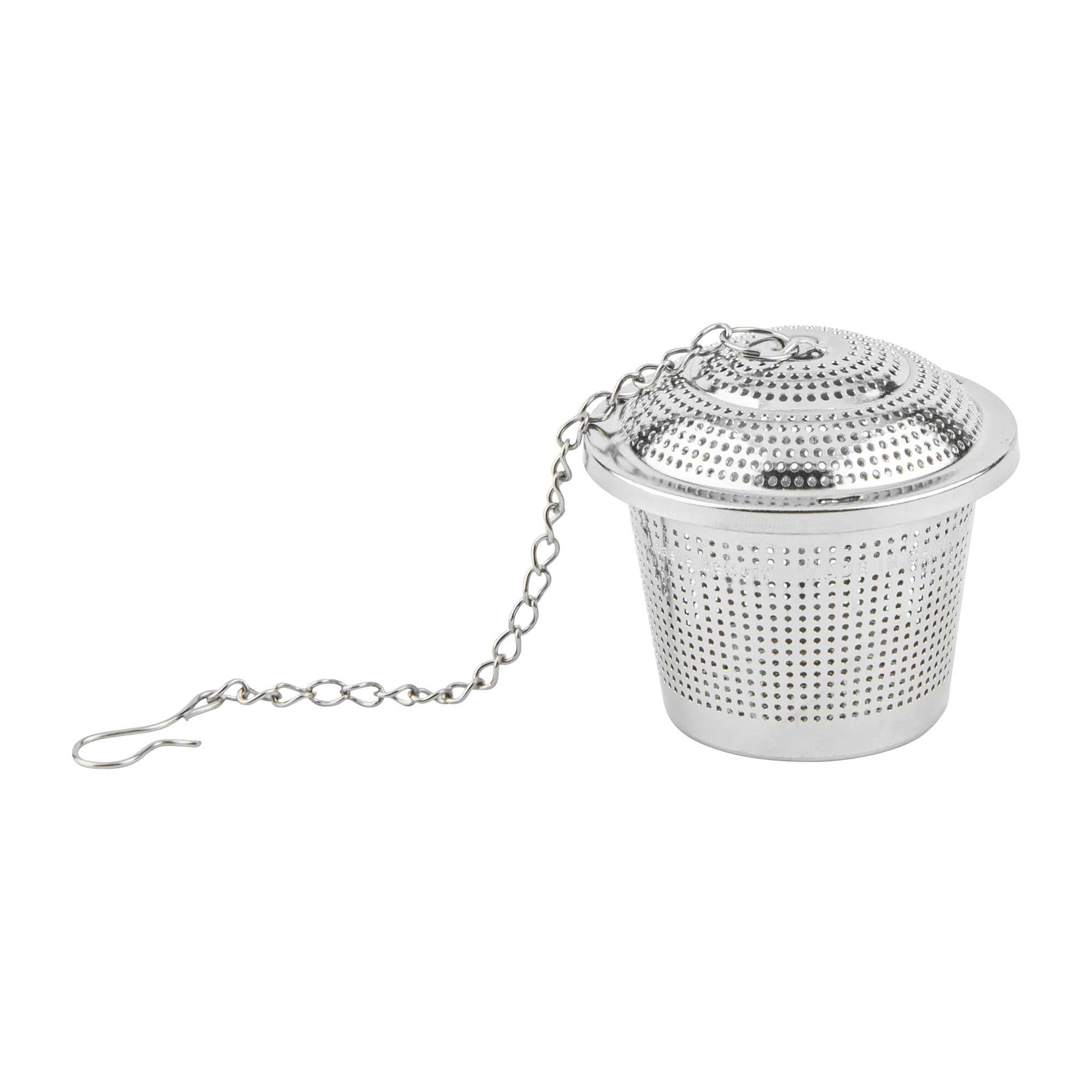 Met Lux Stainless Steel Extra Fine Mesh Loose Leaf Tea / Spice Infuser - with Chain - 2" - 1 count box