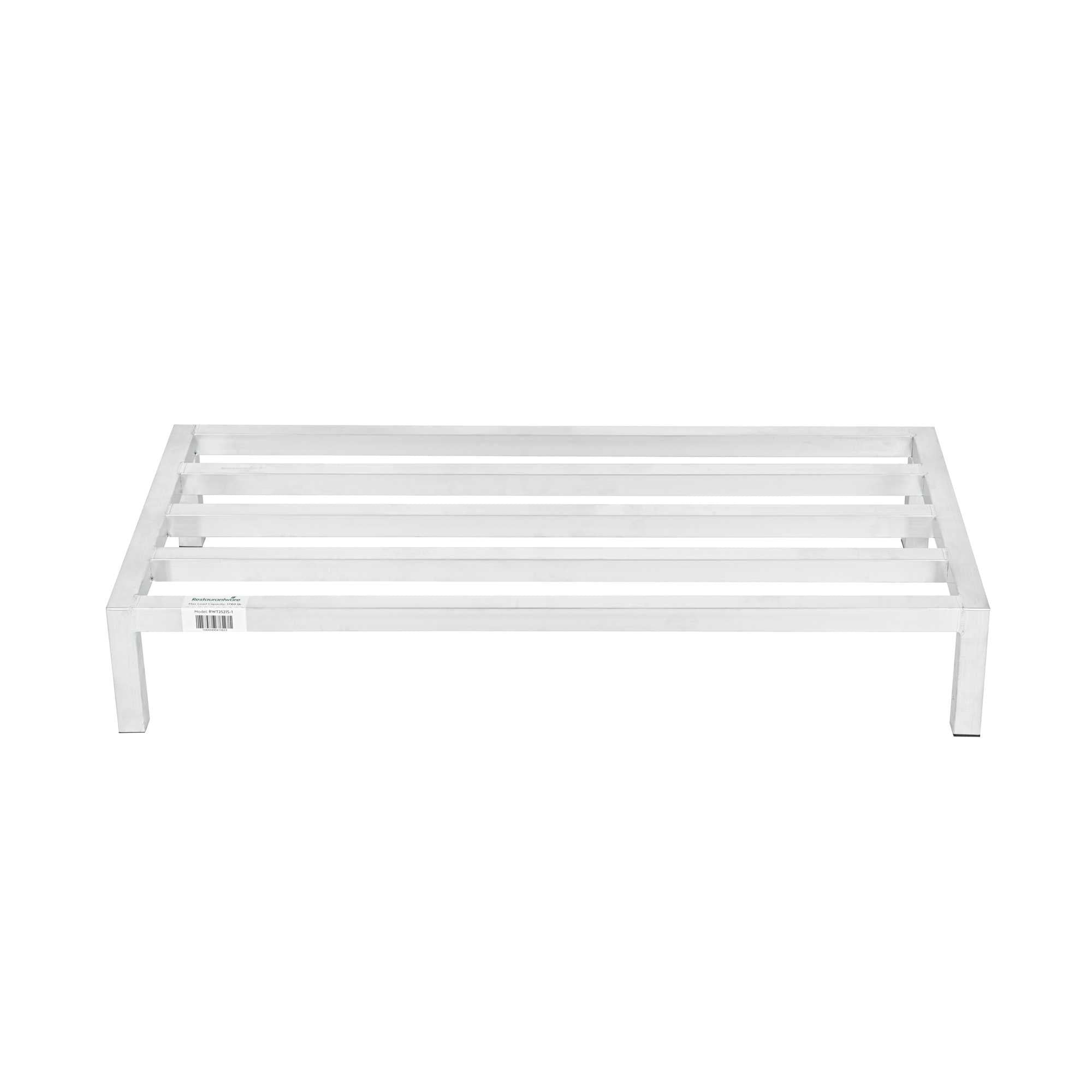 Kitchen Tek Aluminum Dunnage Rack - 1780 Lb Capacity - 48" x 24" x 8" - 6 count box