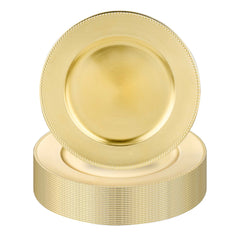 Met Lux Round Gold Beaded Rim Plastic Charger Plate - 13