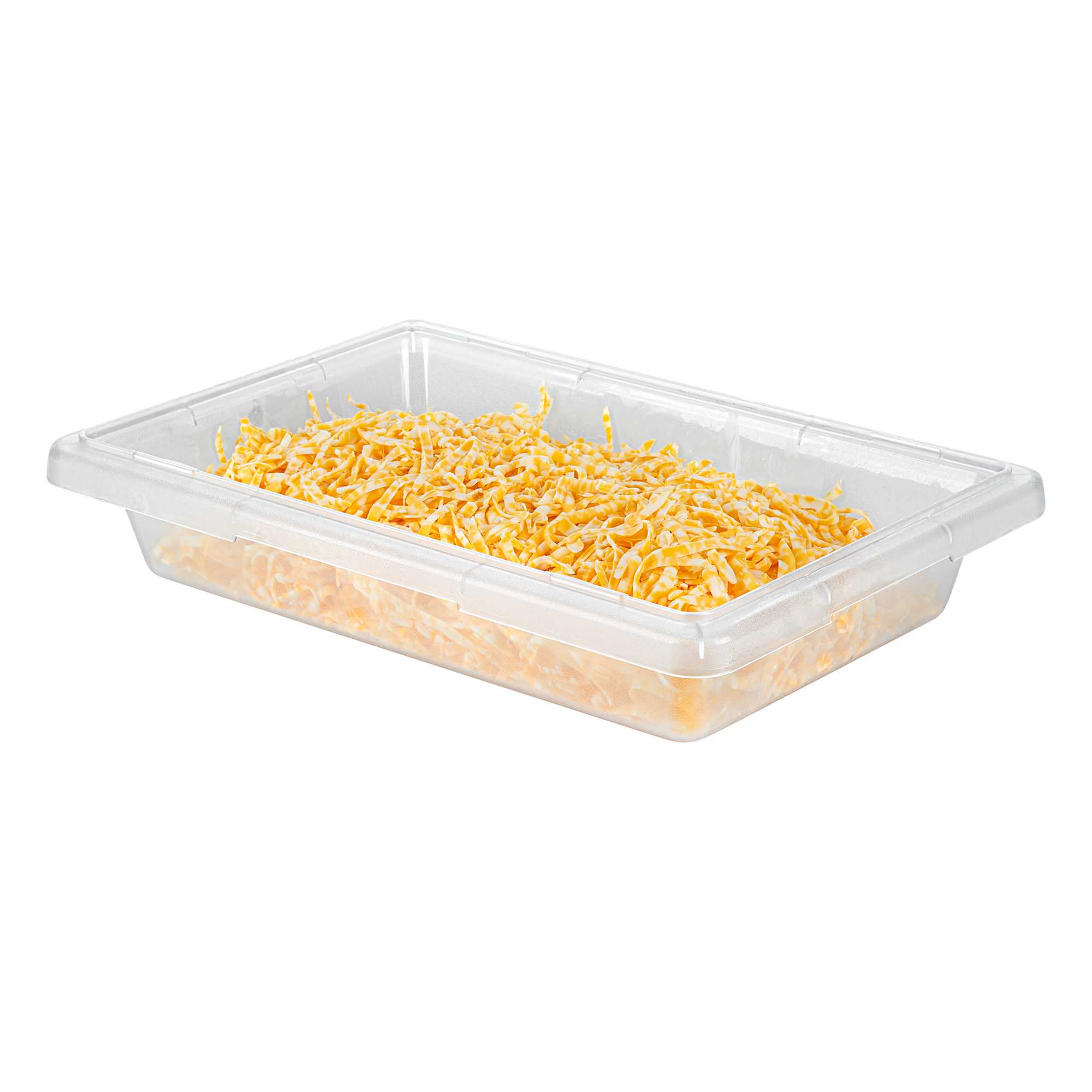 Met Lux Rectangle Clear Polycarbonate Food Storage Box - Graduation Markings, Labeling Windows - 18" x 12" x 3 1/2" - 1 count box