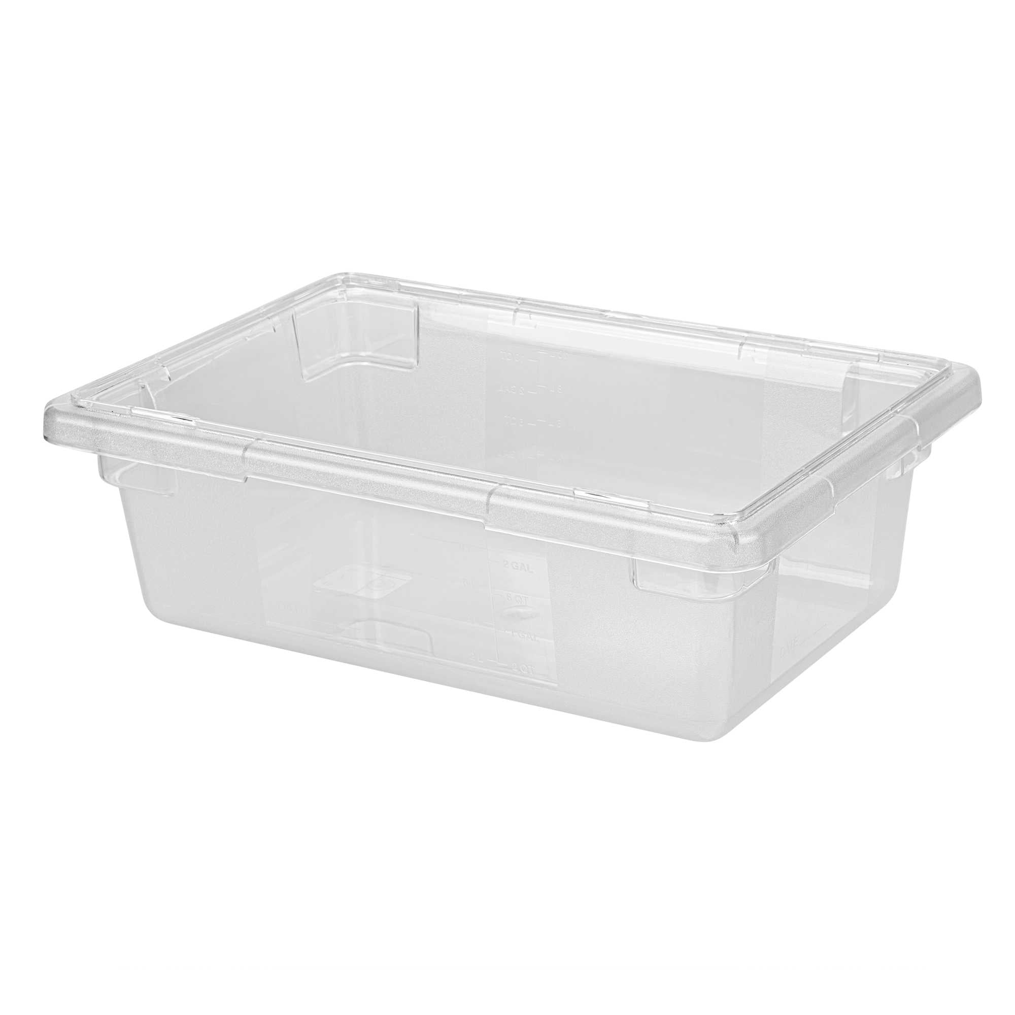 Met Lux Rectangle Clear Polycarbonate Food Storage Box - Graduation Markings, Labeling Windows - 18" x 12" x 6" - 10 count box